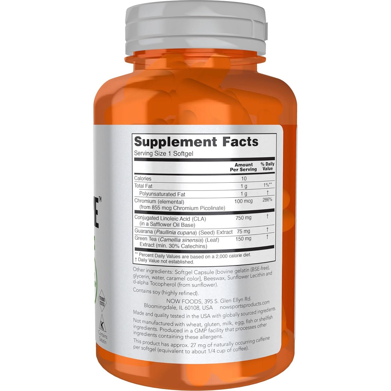 NOW Foods CLA Extremo 90 Gelatinas Blandas con Guaraná y Té Verde