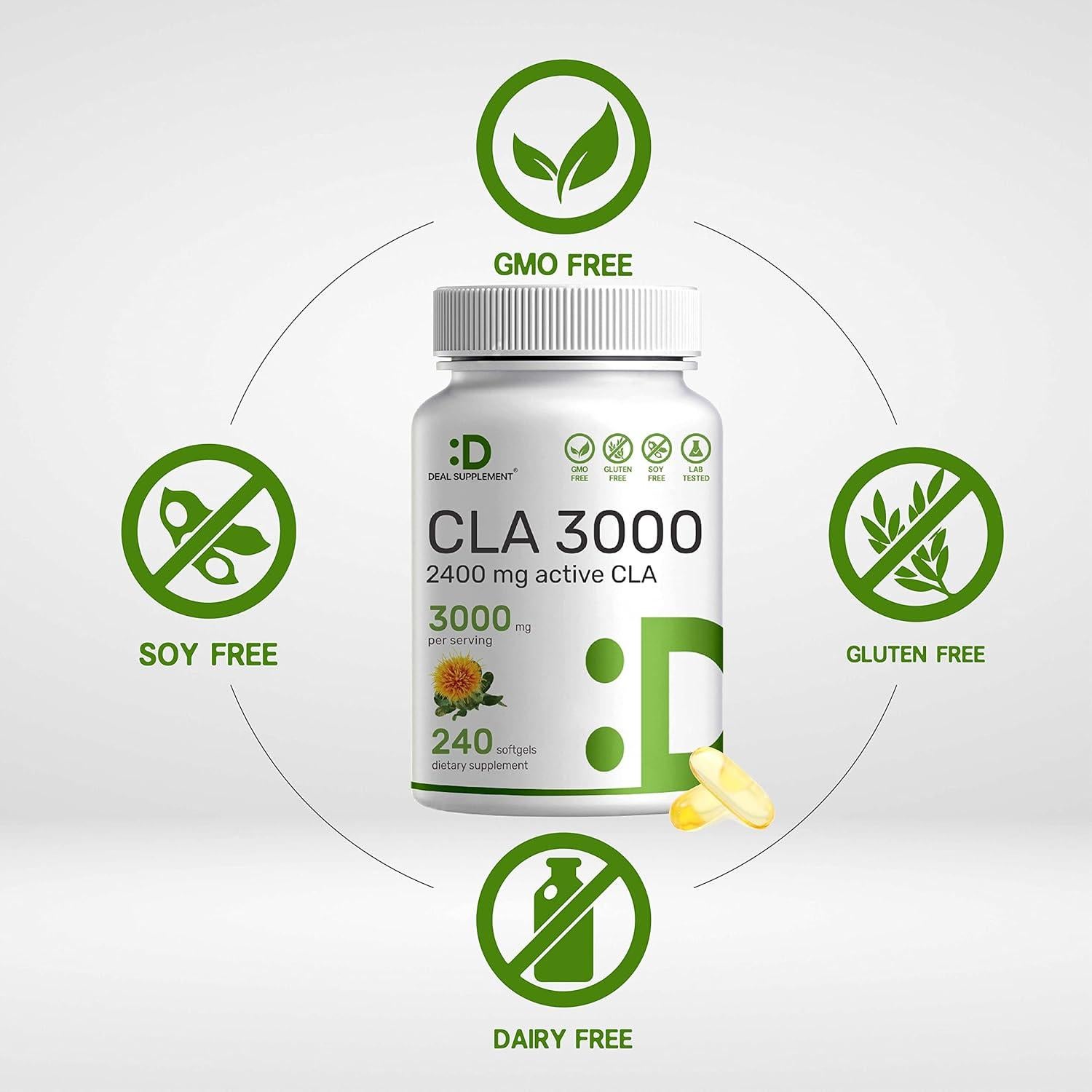 Suplemento CLA Ultra Fuerte 3000mg Deal Supplement 240 Gelatinas
