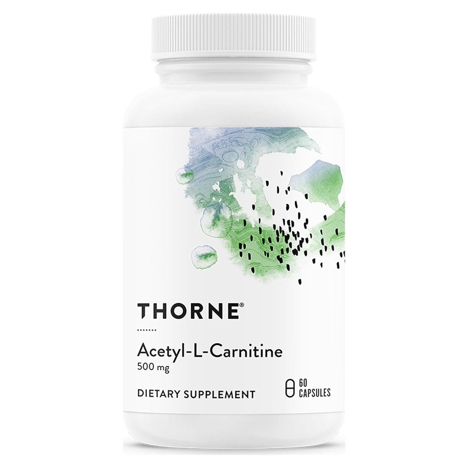 Acetil-L-Carnitina Thorne 500 mg - 60 Cápsulas Antioxidante