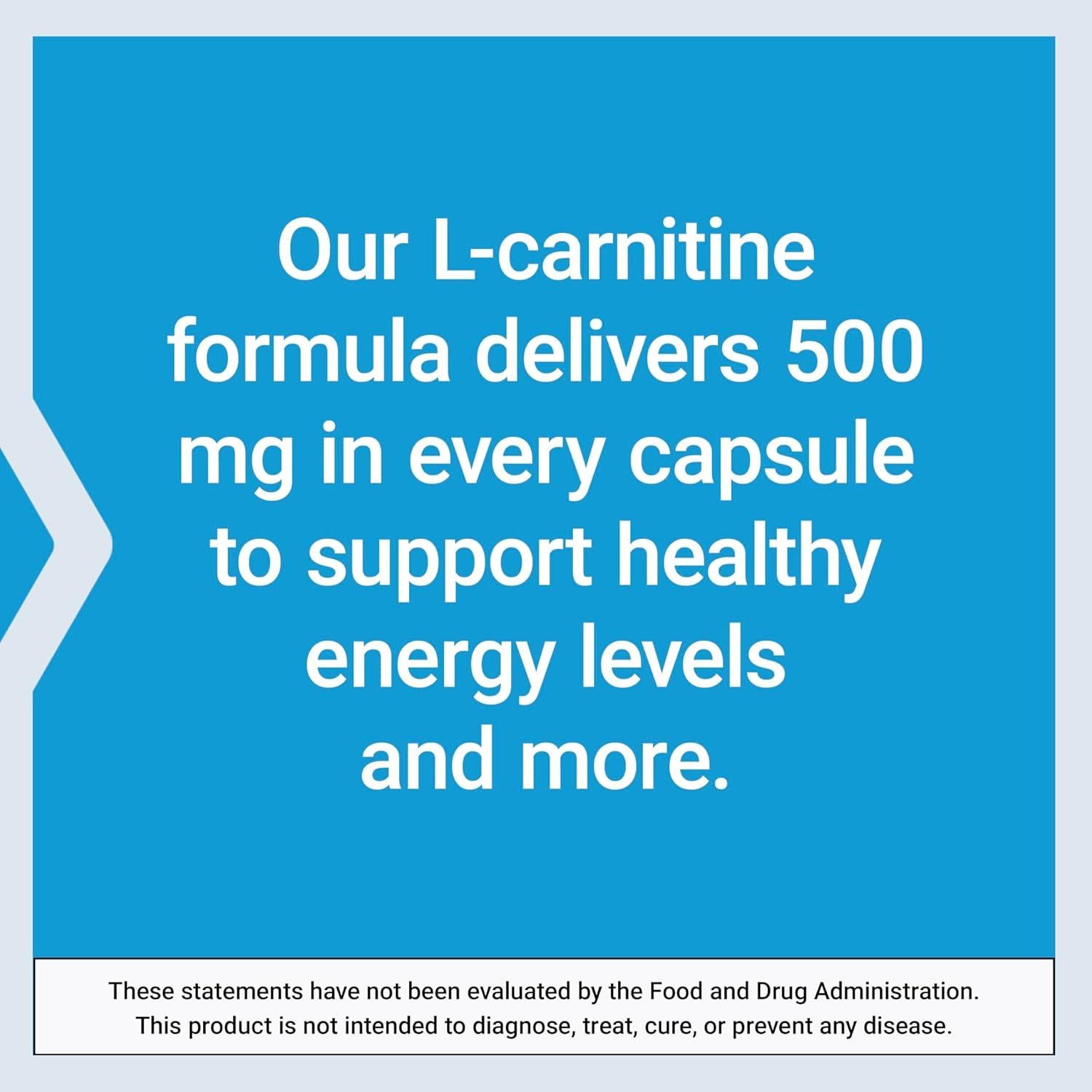 L-Carnitina Life Extension 500 mg - Suplemento Energético 30 Cápsulas