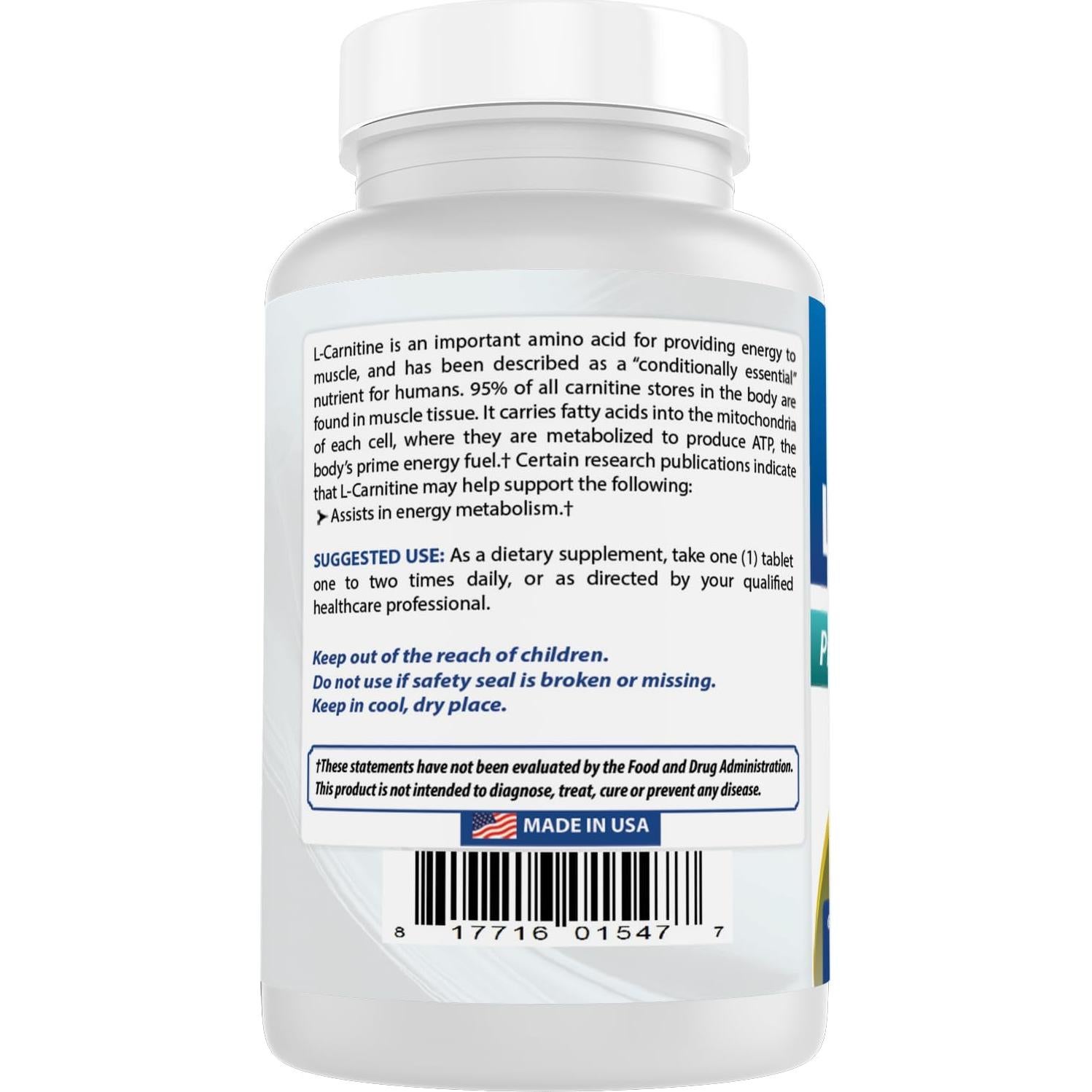 L-Carnitina 1000mg Mejores Naturales 60 Tabletas