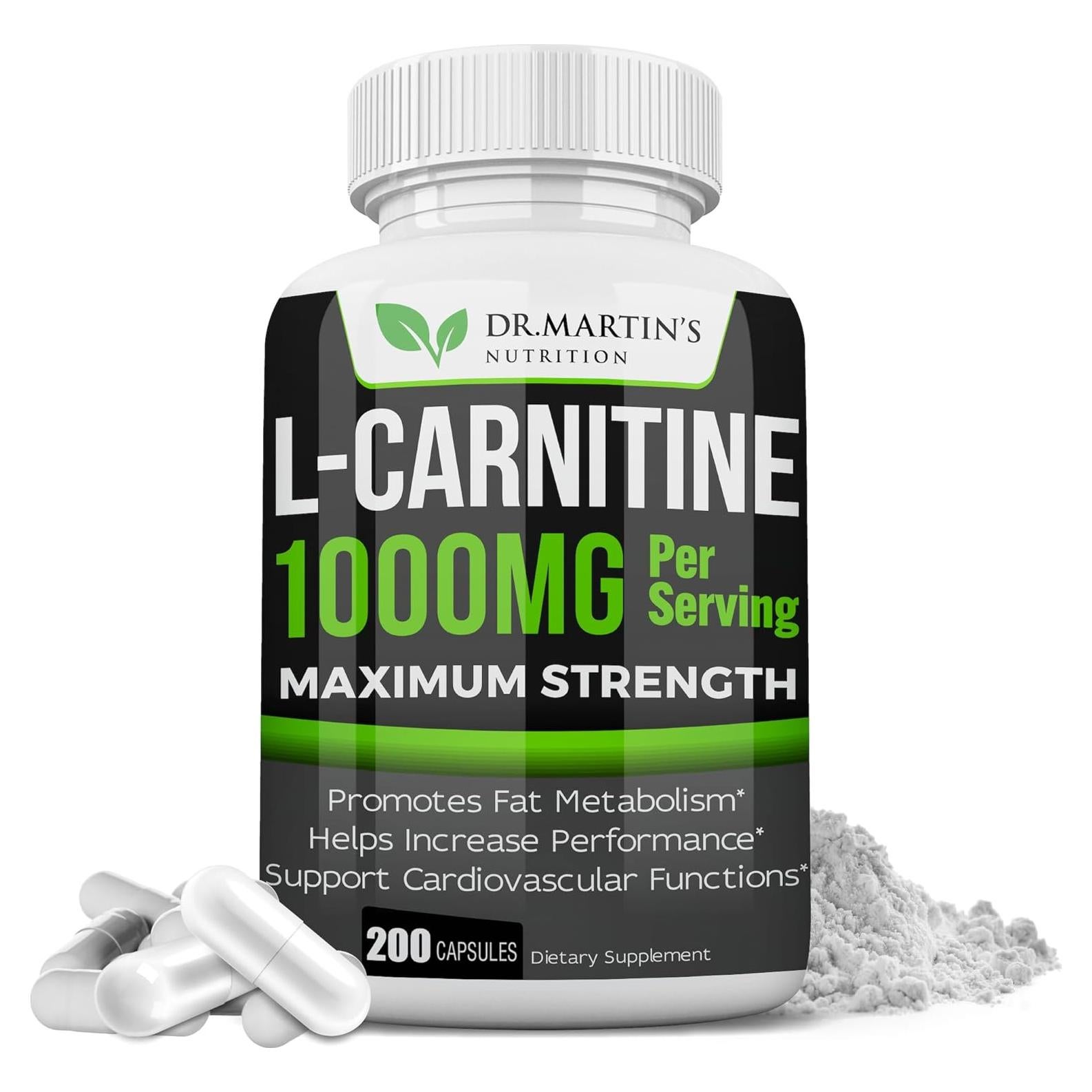 L-Carnitina Extra Fuerte 200 Cápsulas 1000mg Nutrición Dr. Martin