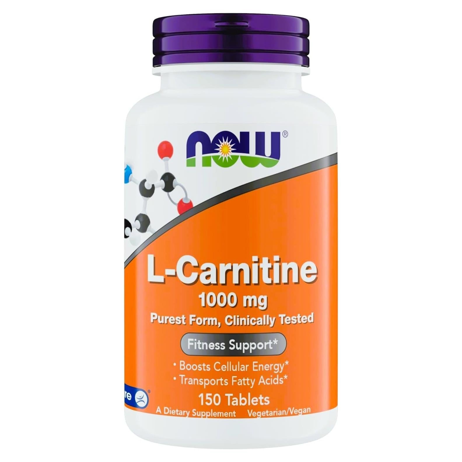 L-Carnitina 1000mg NOW Supplements - 150 Tabletas Veganas