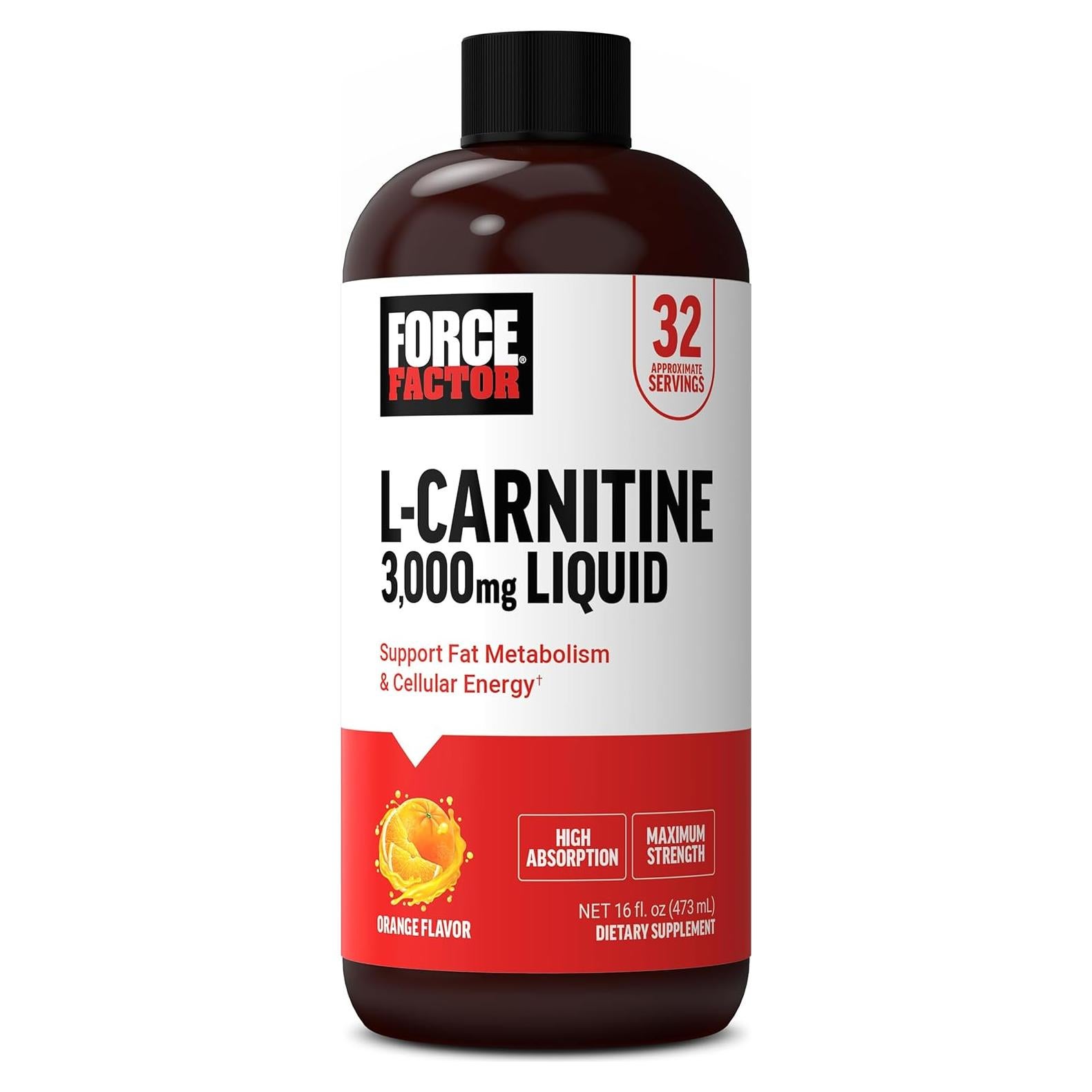 Force Factor L-Carnitina Líquida 3000mg Naranja 473ml
