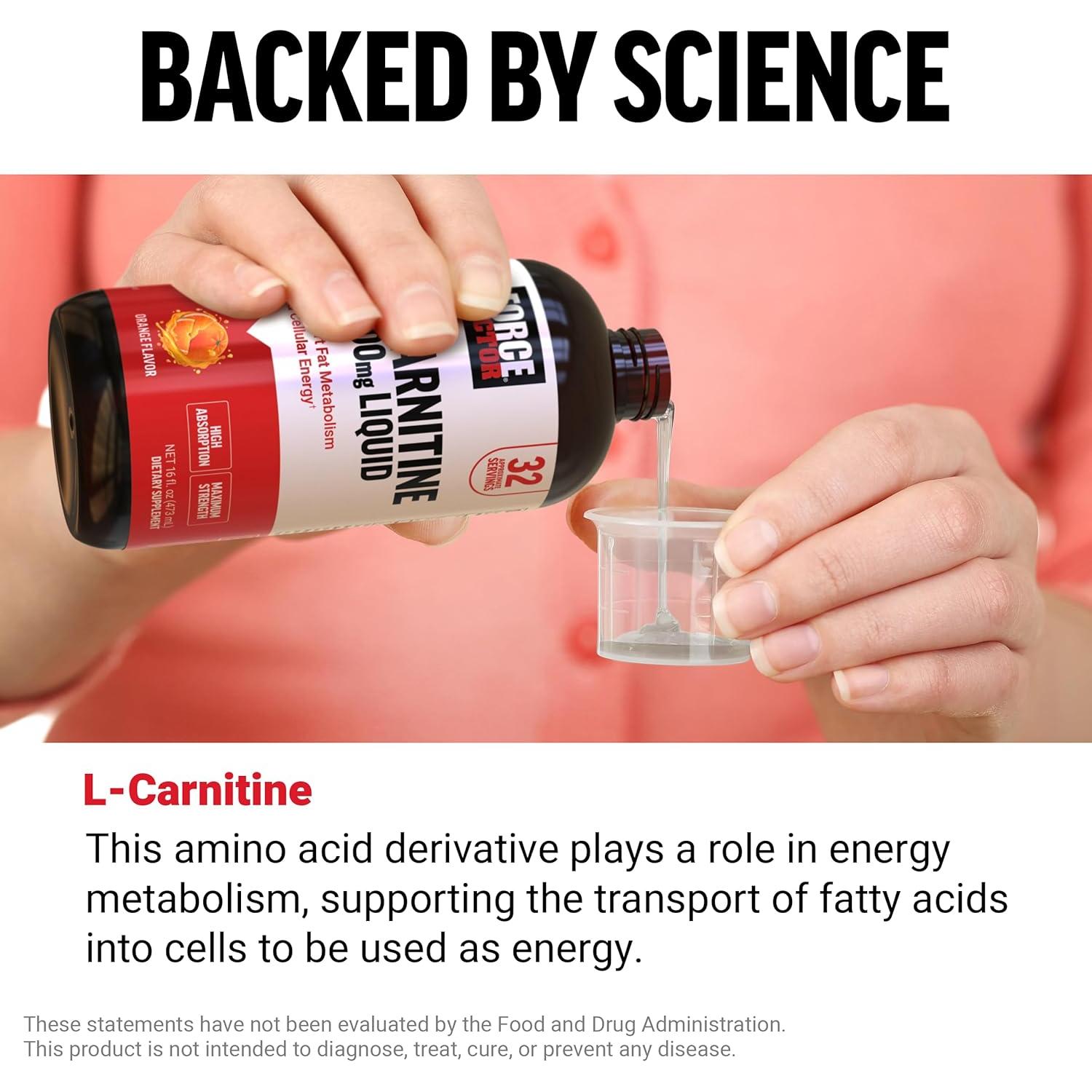 Force Factor L-Carnitina Líquida 3000mg Naranja 473ml