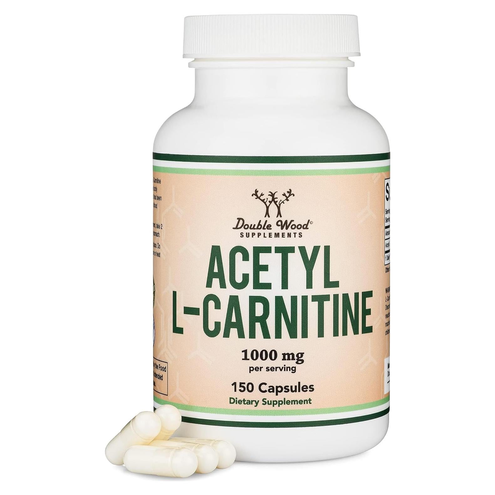 Acetil L-Carnitina 1000mg Double Wood 150 Cápsulas