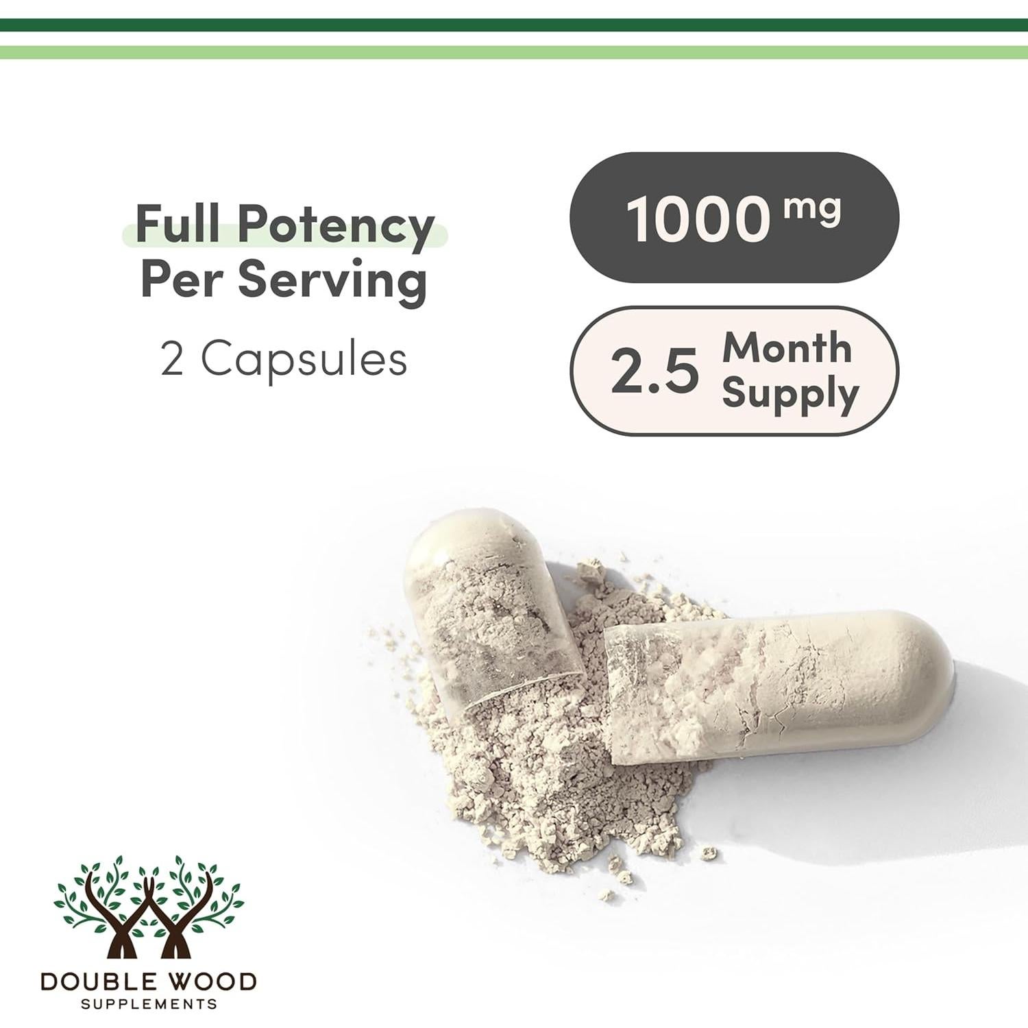 Acetil L-Carnitina 1000mg Double Wood 150 Cápsulas