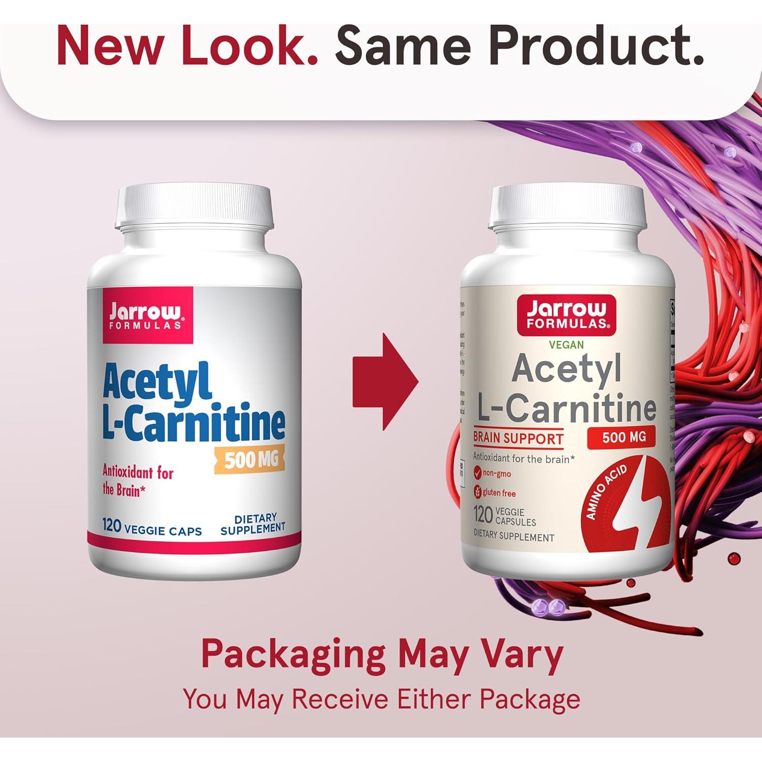 Suplemento Acetil L-Carnitina Jarrow 500 mg 120 Cápsulas Veg.