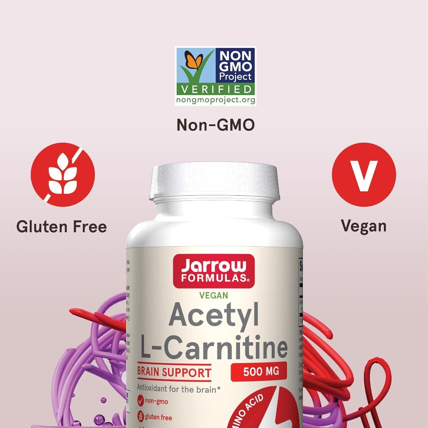 Suplemento Acetil L-Carnitina Jarrow 500 mg 120 Cápsulas Veg.