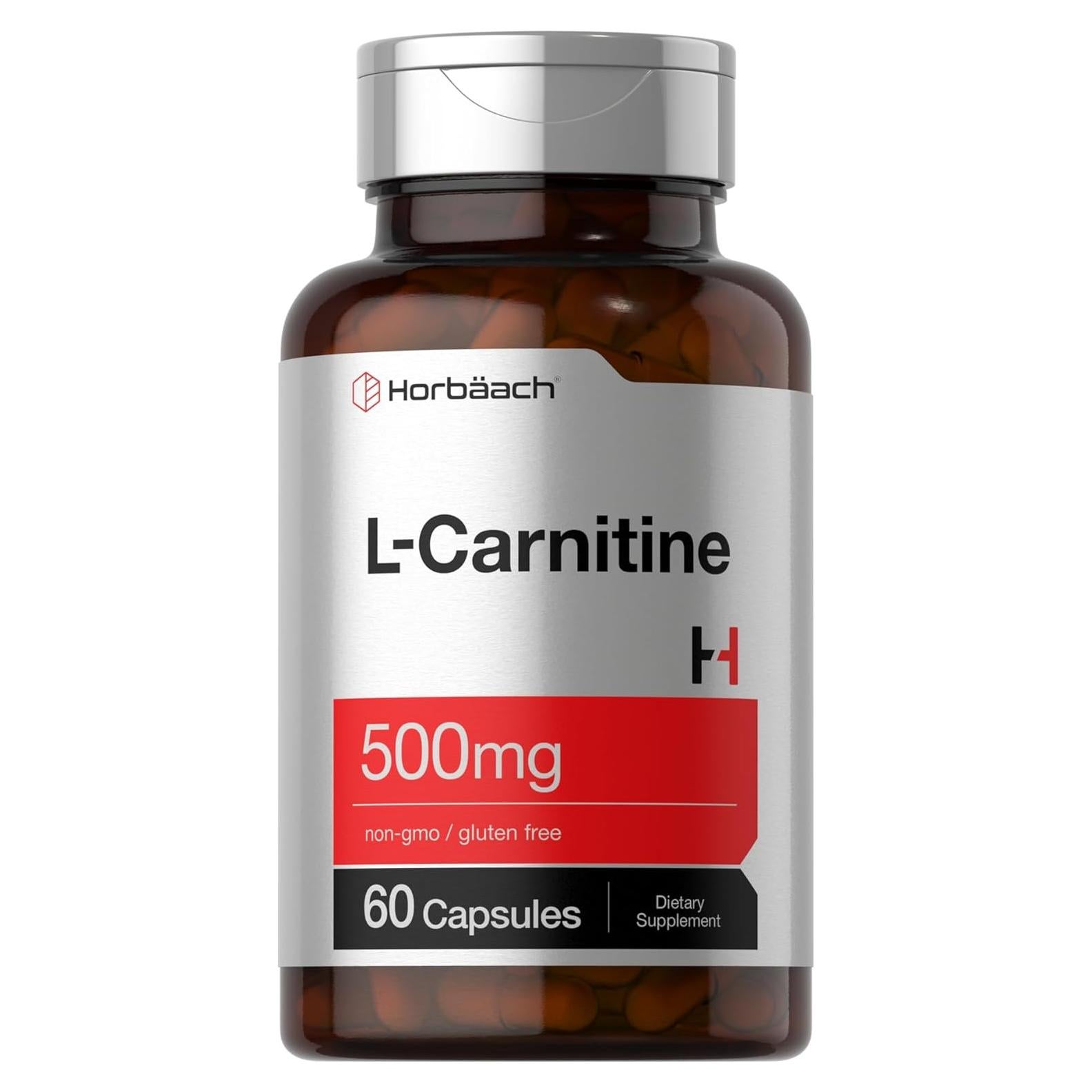 Suplemento L-Carnitina Horbaach 500mg 60 Cápsulas Sin Gluten
