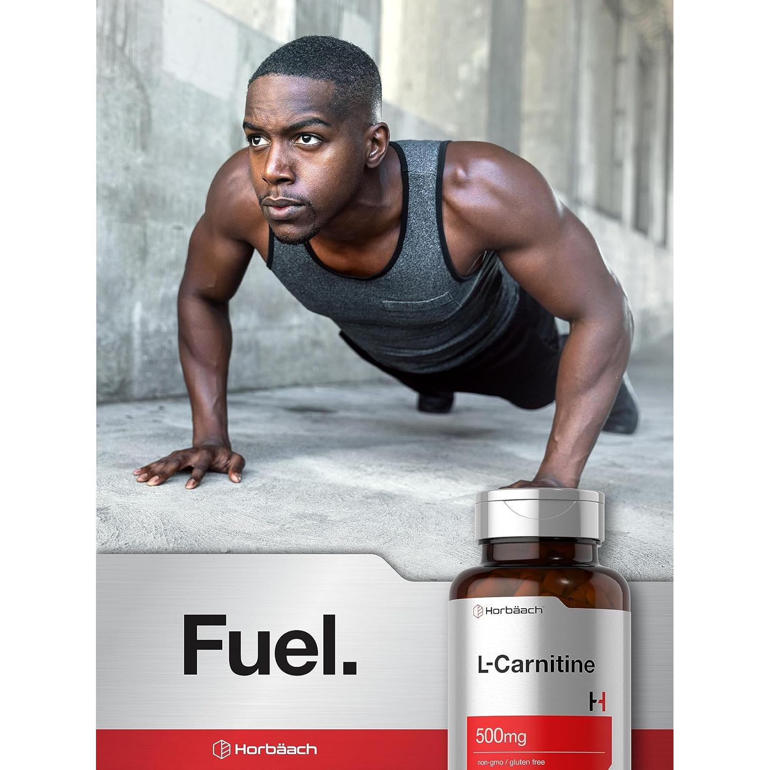 Suplemento L-Carnitina Horbaach 500mg 60 Cápsulas Sin Gluten