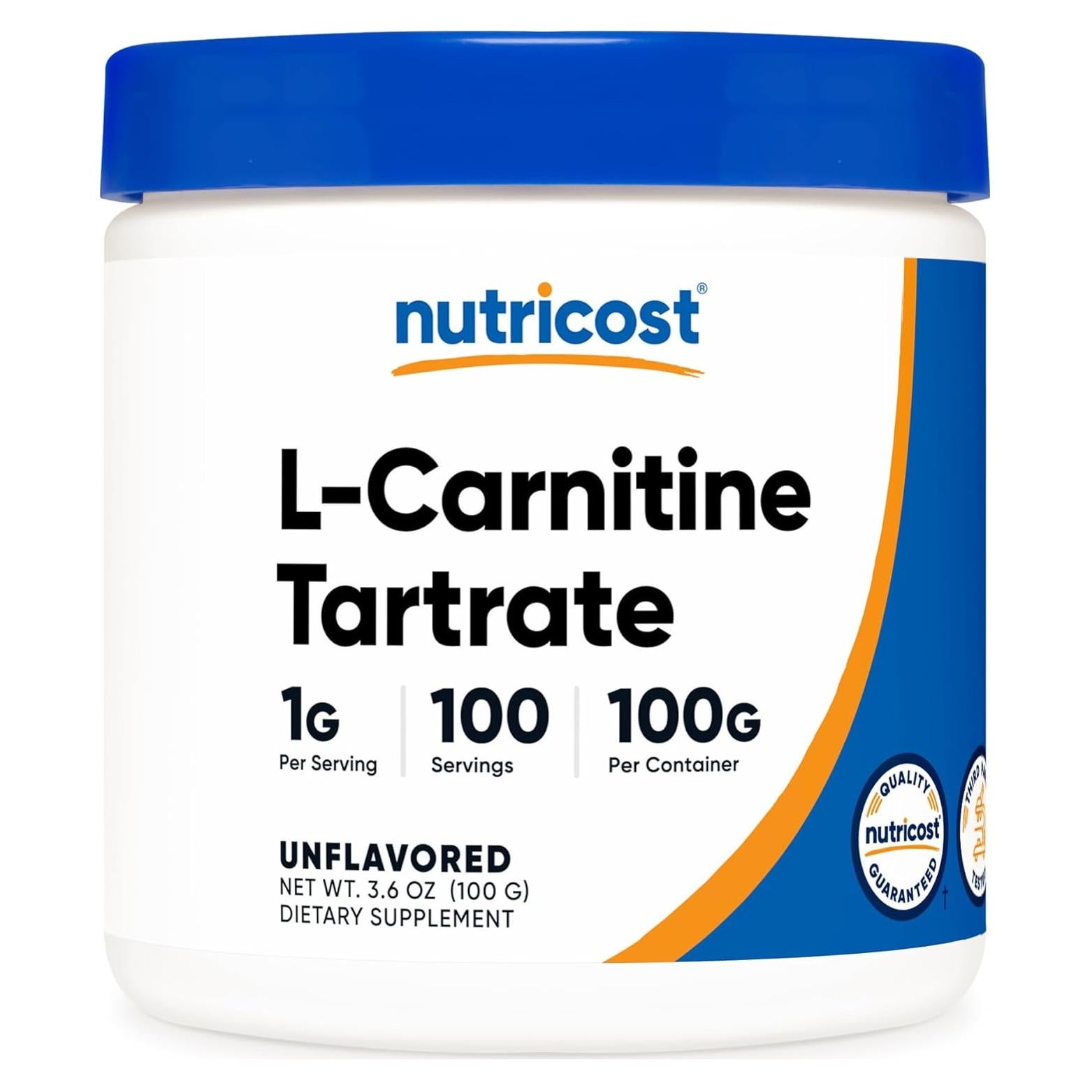 L-Carnitina Tartrato en Polvo Nutricost 100g - 100 Porciones