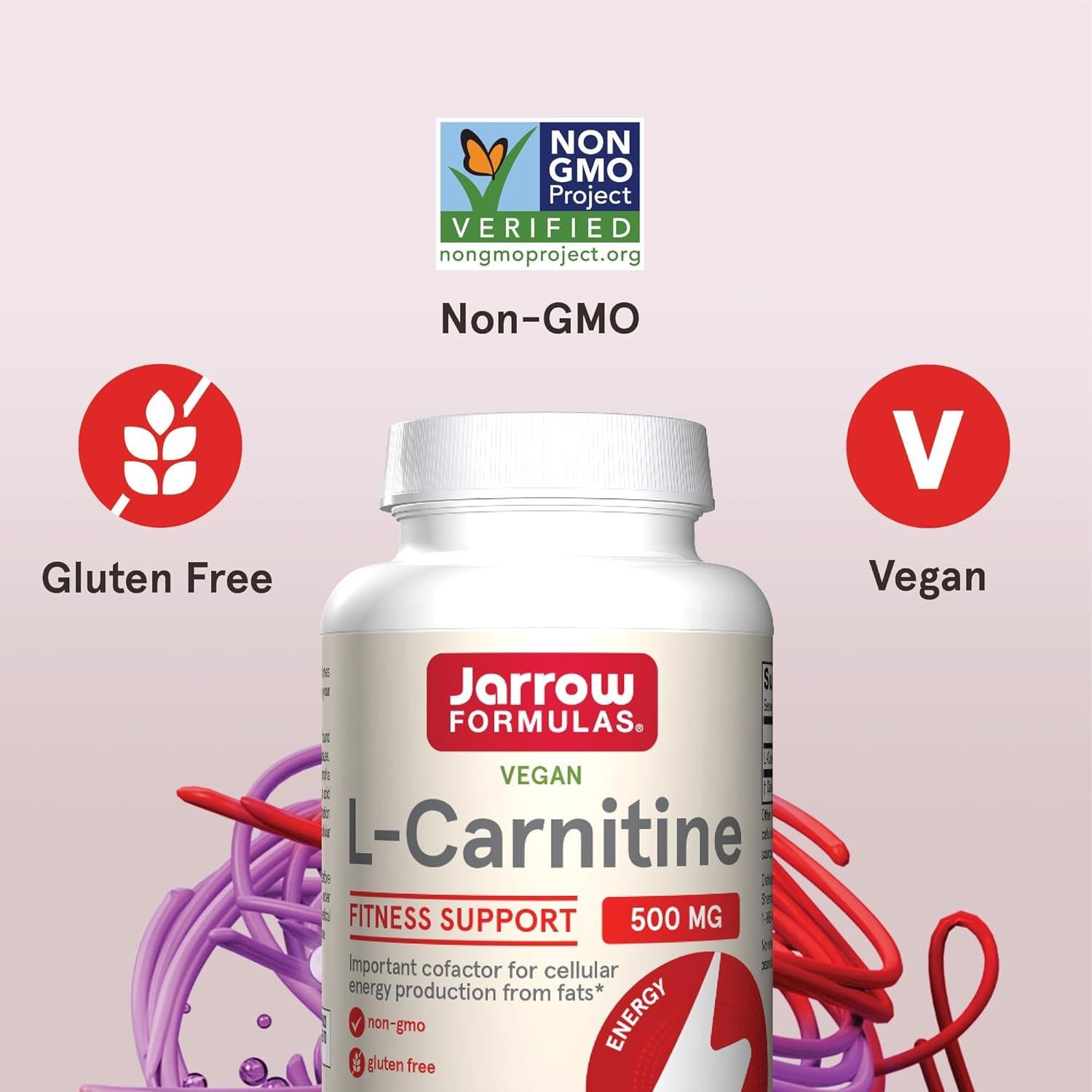 L-Carnitina 500 mg Jarrow Formulas 100 Cápsulas Vegetales