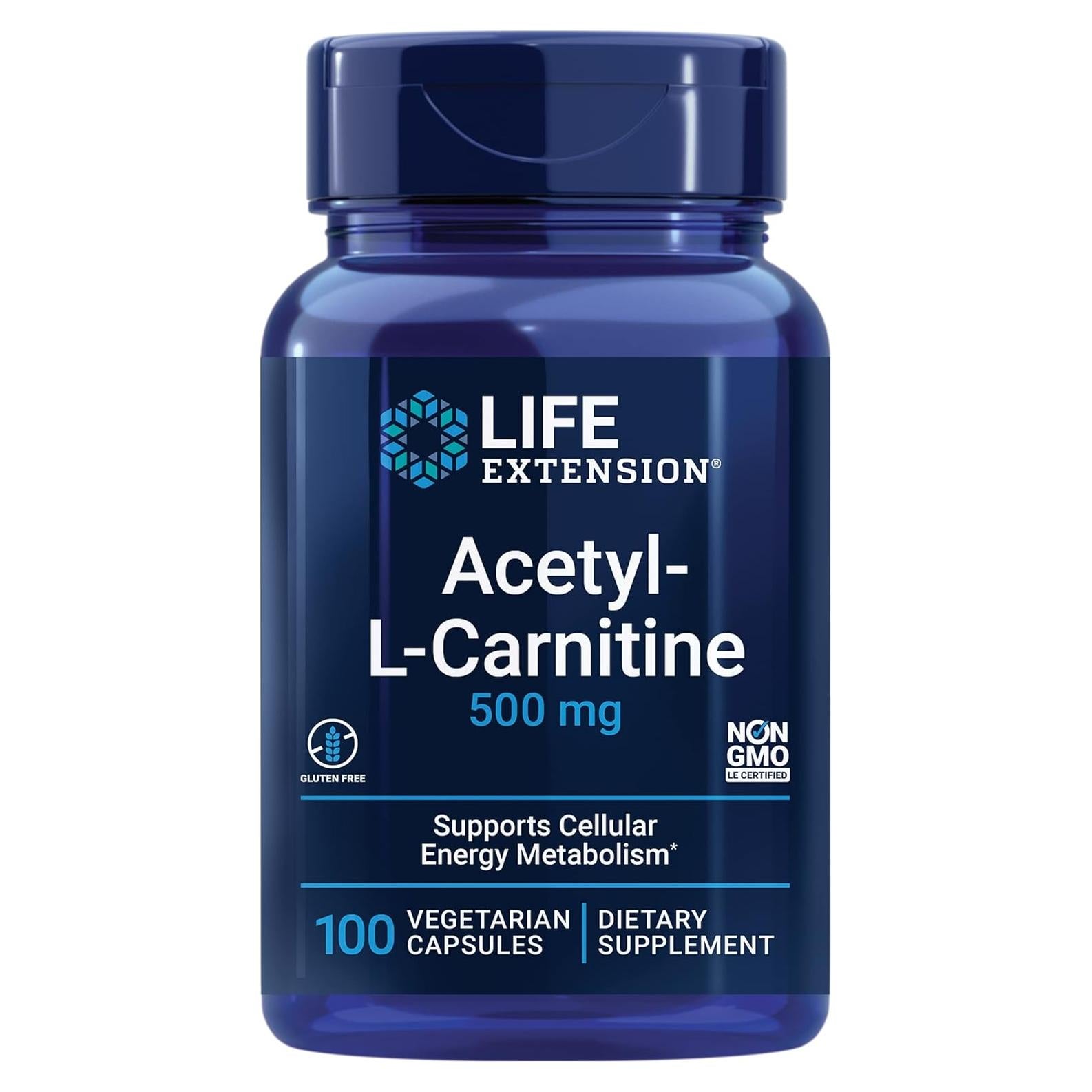 Suplemento Acetil-L-Carnitina Life Extension 100 Cápsulas
