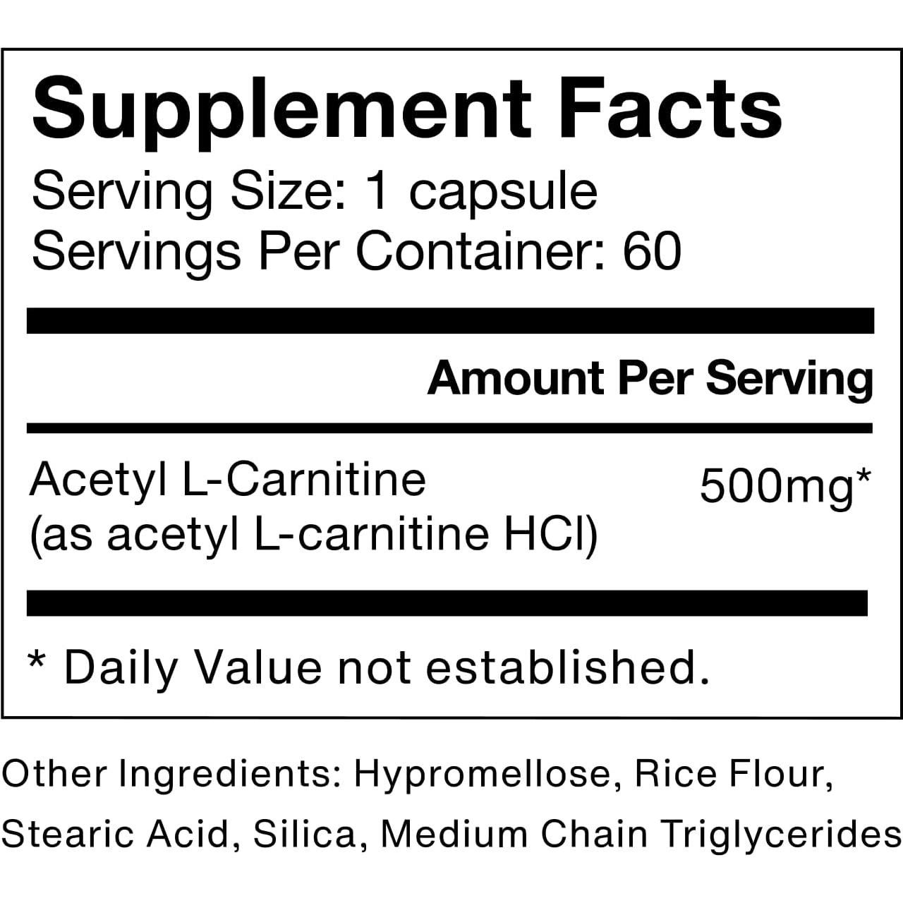 Acetil-Carnitina Momentous - 60 Cápsulas - Energía y Cognición
