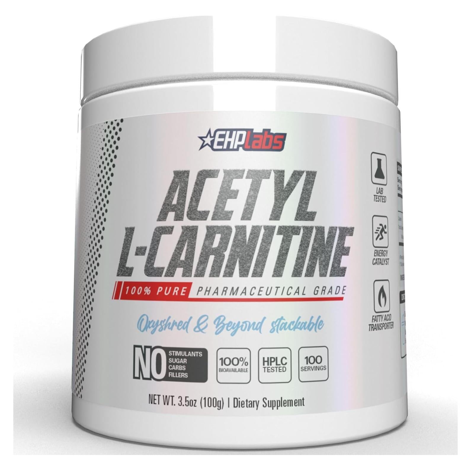 EHP Labs Acetil L-Carnitina en Polvo 100g - Salud Cerebral y Energía