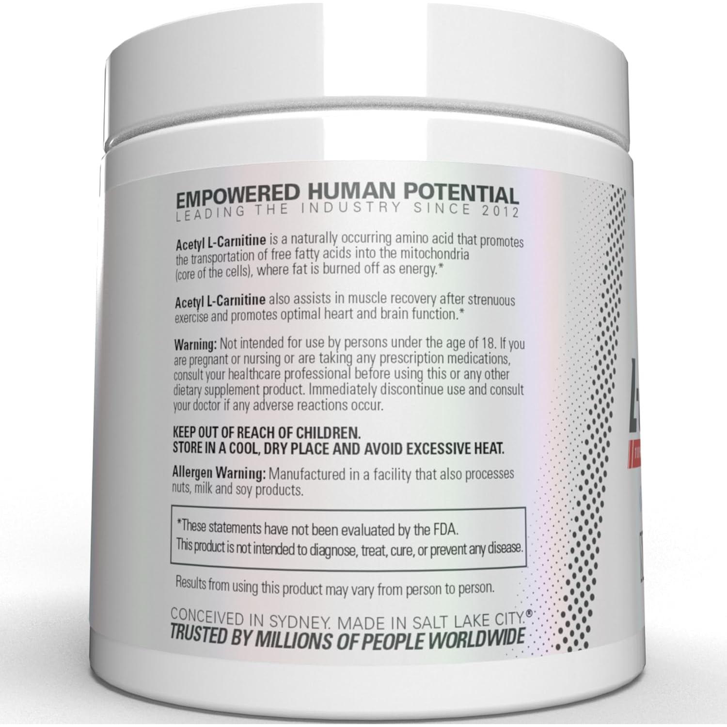 EHP Labs Acetil L-Carnitina en Polvo 100g - Salud Cerebral y Energía