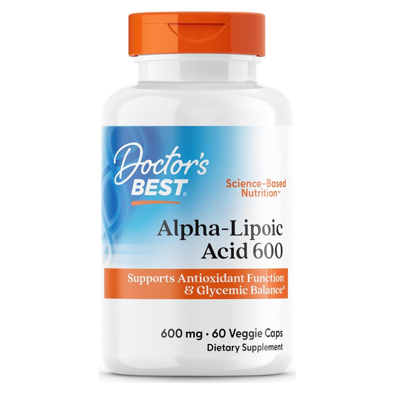 Ácido Alfa-Lipoico Doctor's Best 600 mg 60 Cápsulas Veganas