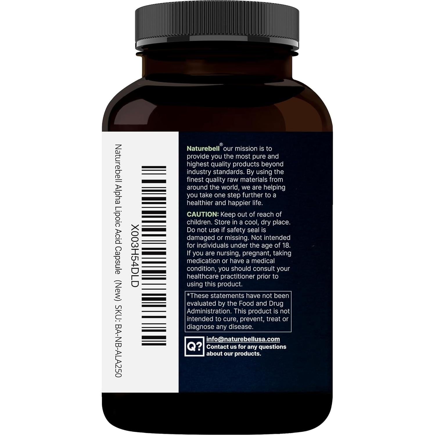 NatureBell Ácido Lipoico Alfa 600mg 300 Cápsulas Myelinctin