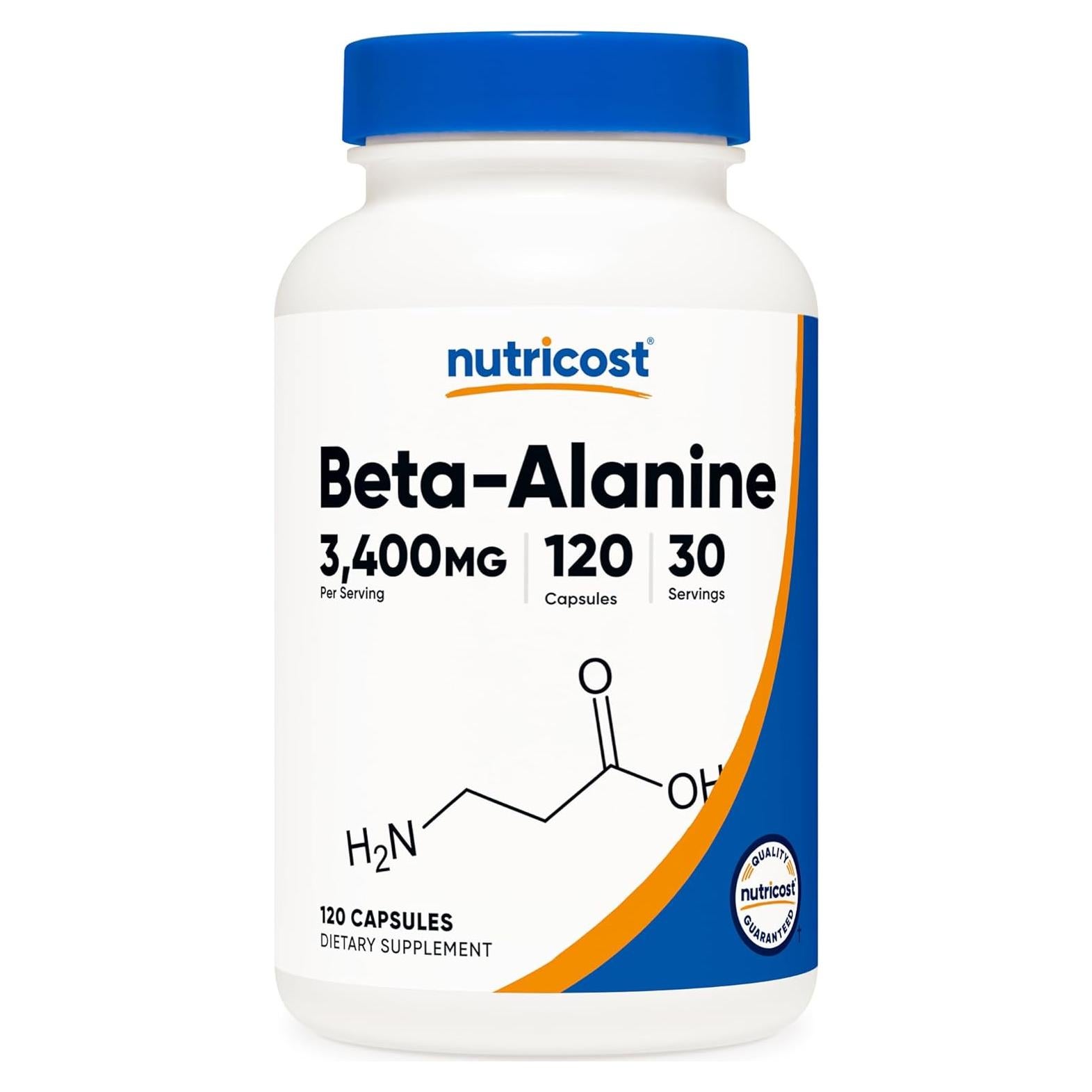Cápsulas de Beta-Alanina Nutricost 3400mg - 120 Caps
