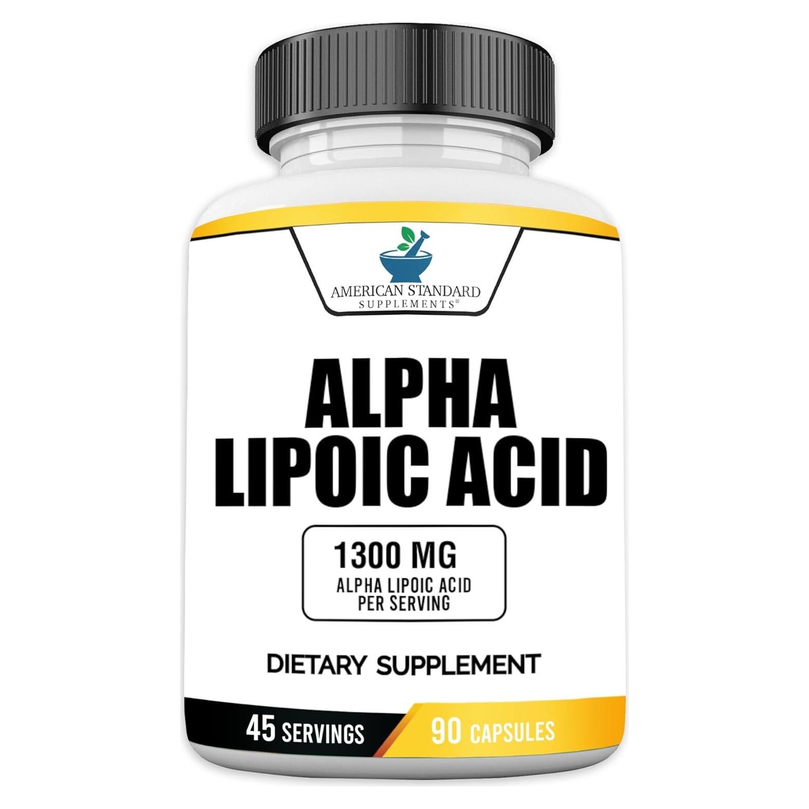 Ácido Lipoico American Standard 1300mg Vegano 90 Cápsulas