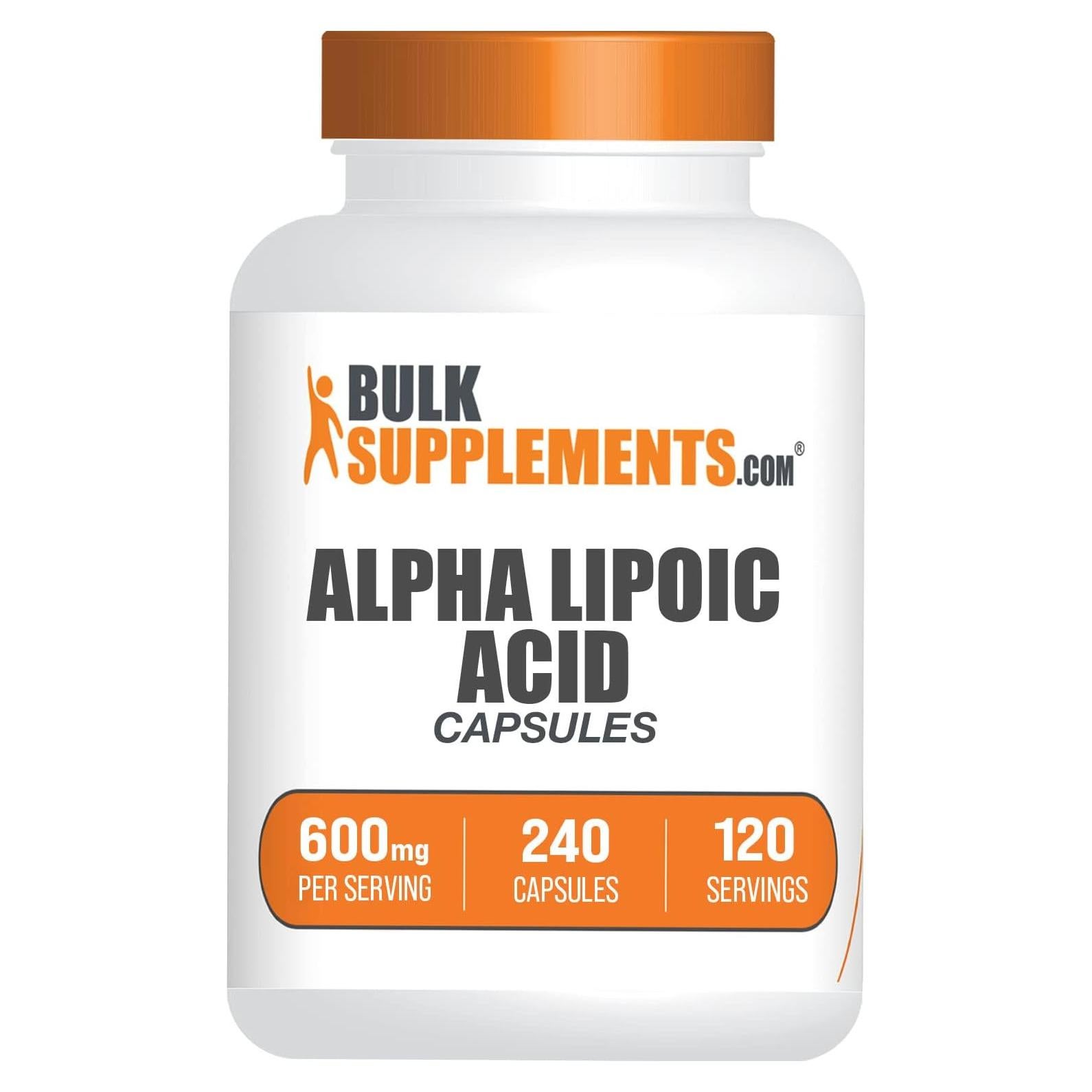 Cápsulas de Ácido Alfa Lipoico 600mg BulkSupplements - 240 Unidades