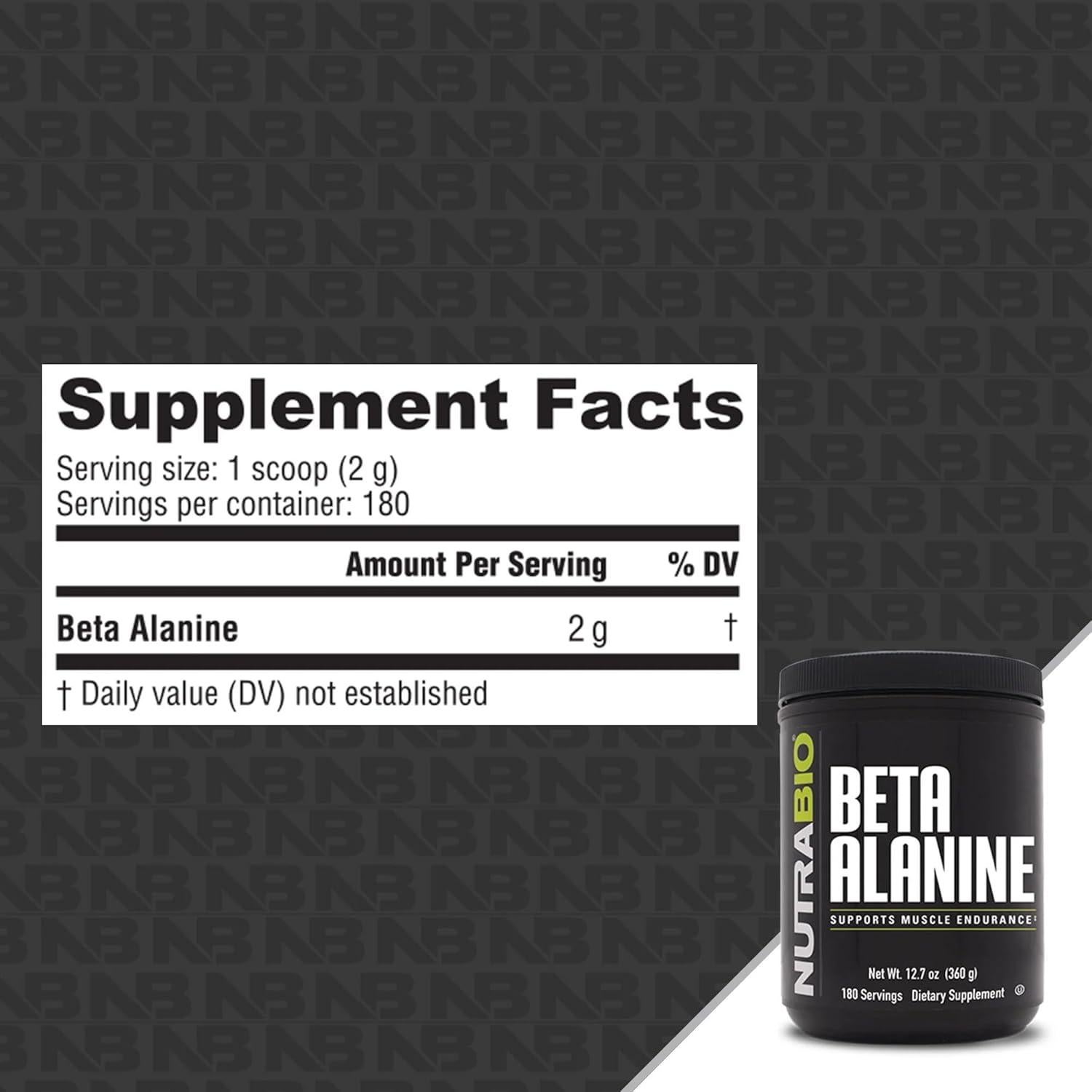 Suplemento Pre-Entrenamiento Beta Alanina NutraBio 360g
