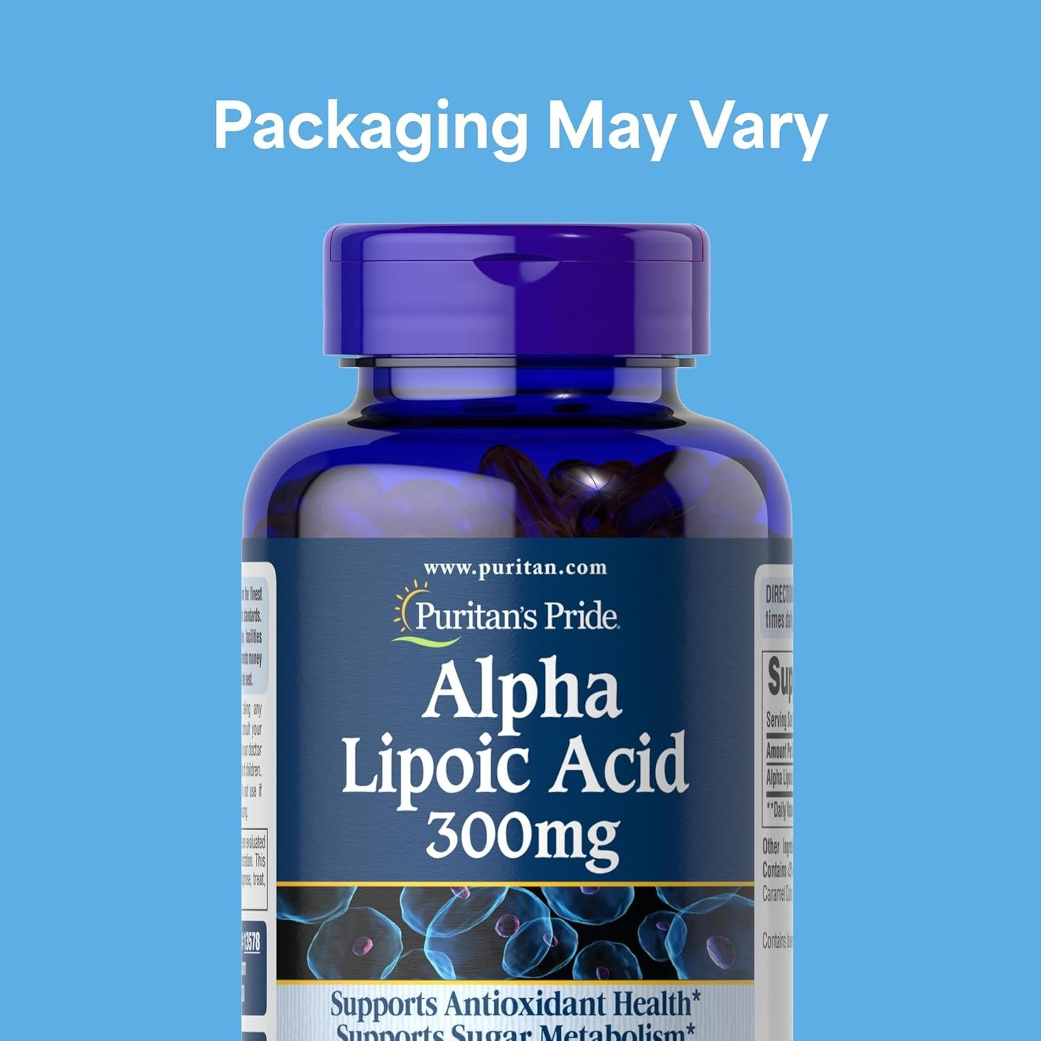 Ácido Alfa Lipoico Puritan's Pride 300mg 120 Softgels Antioxidante