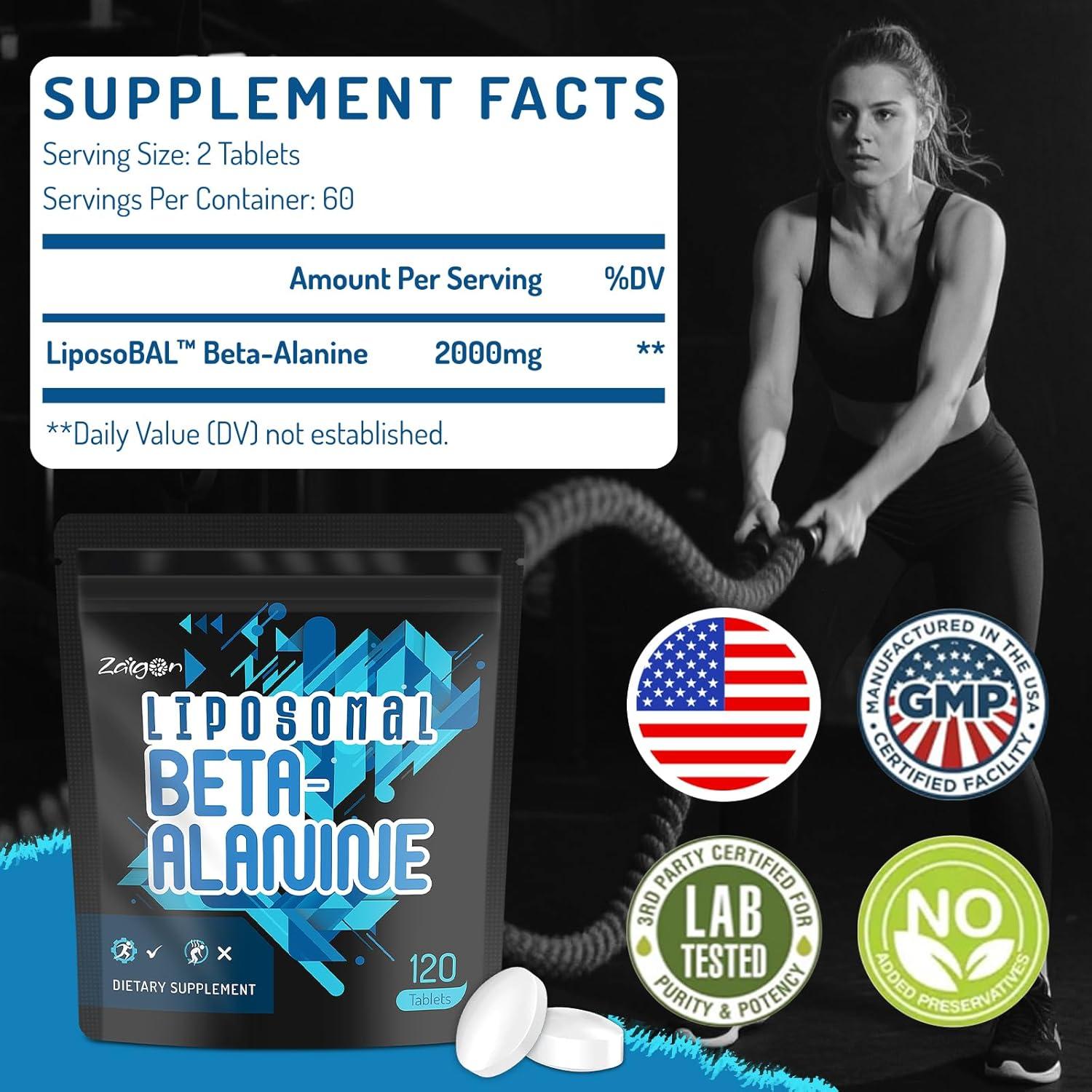 Zaigon Beta Alanina Liposomal 2000mg - 120 Tabletas