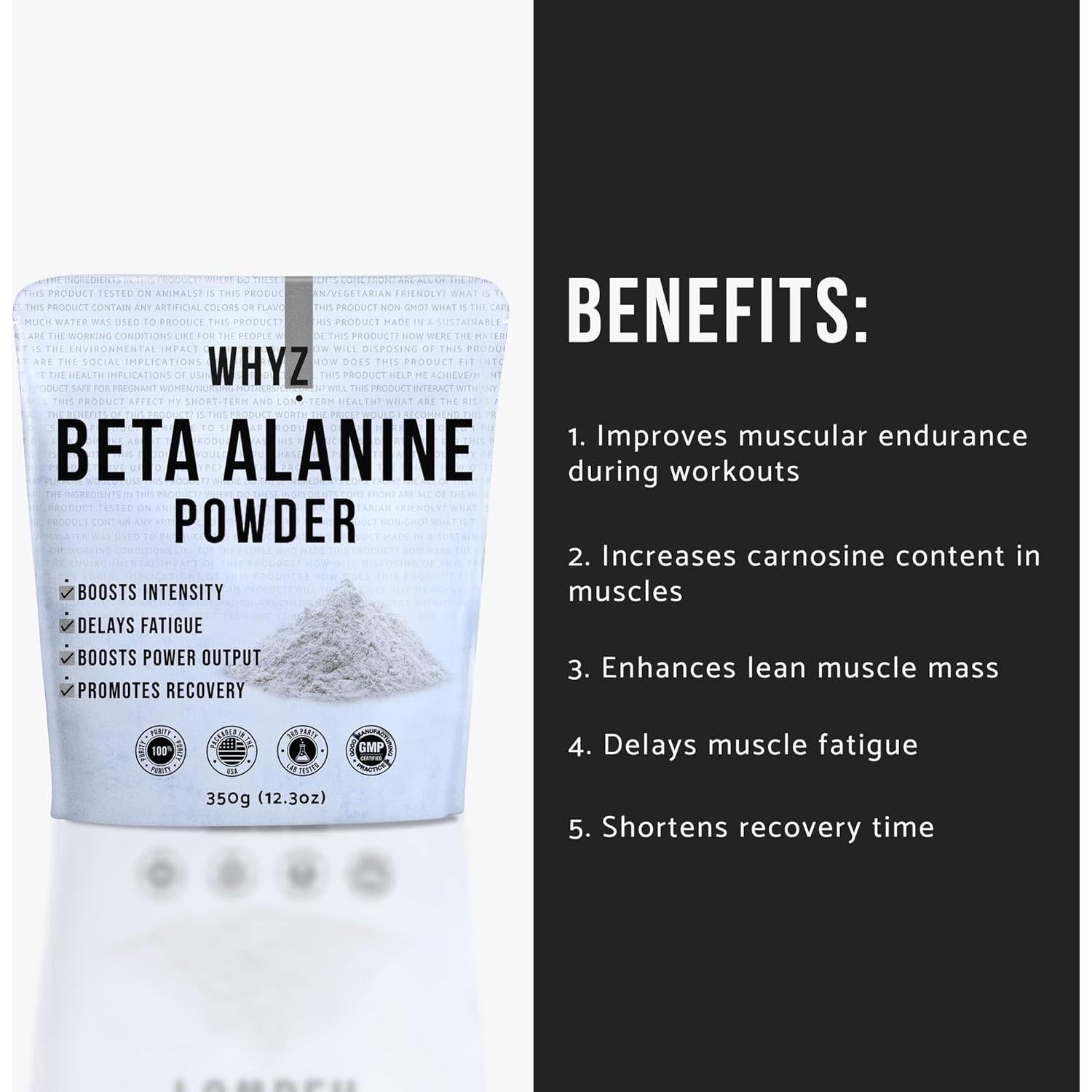 Polvo de Beta Alanina WHYZ 350g - Suplemento Pre-Entrenamiento