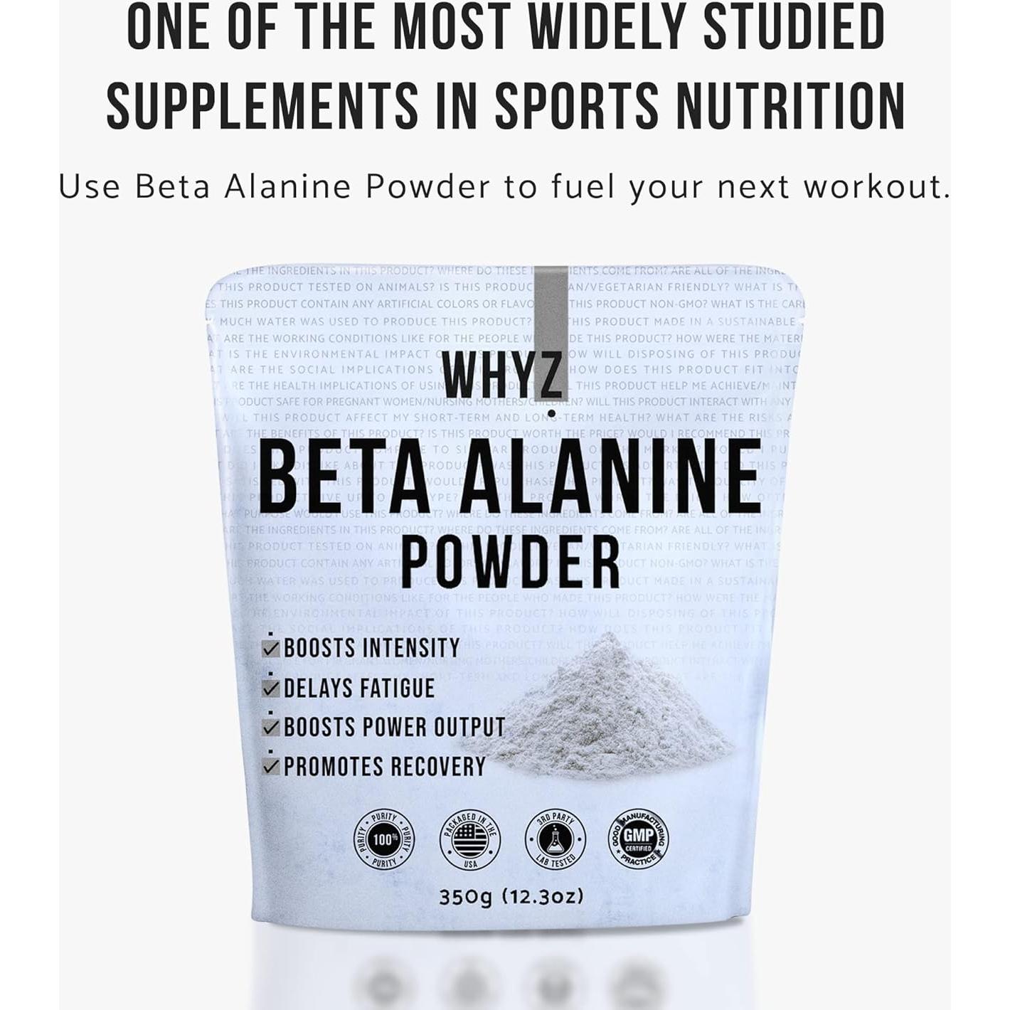 Polvo de Beta Alanina WHYZ 350g - Suplemento Pre-Entrenamiento
