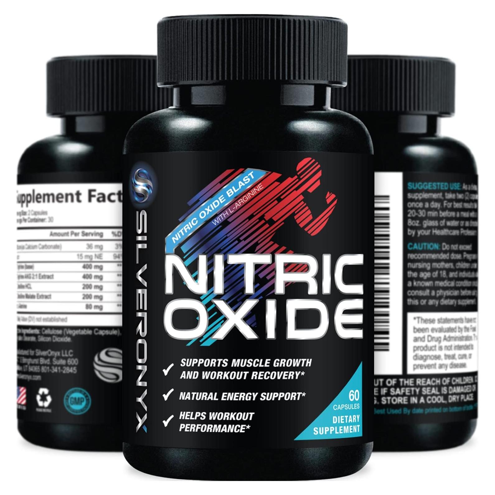 Suplemento Óxido Nítrico SilverOnyx 60 Cápsulas 2250mg