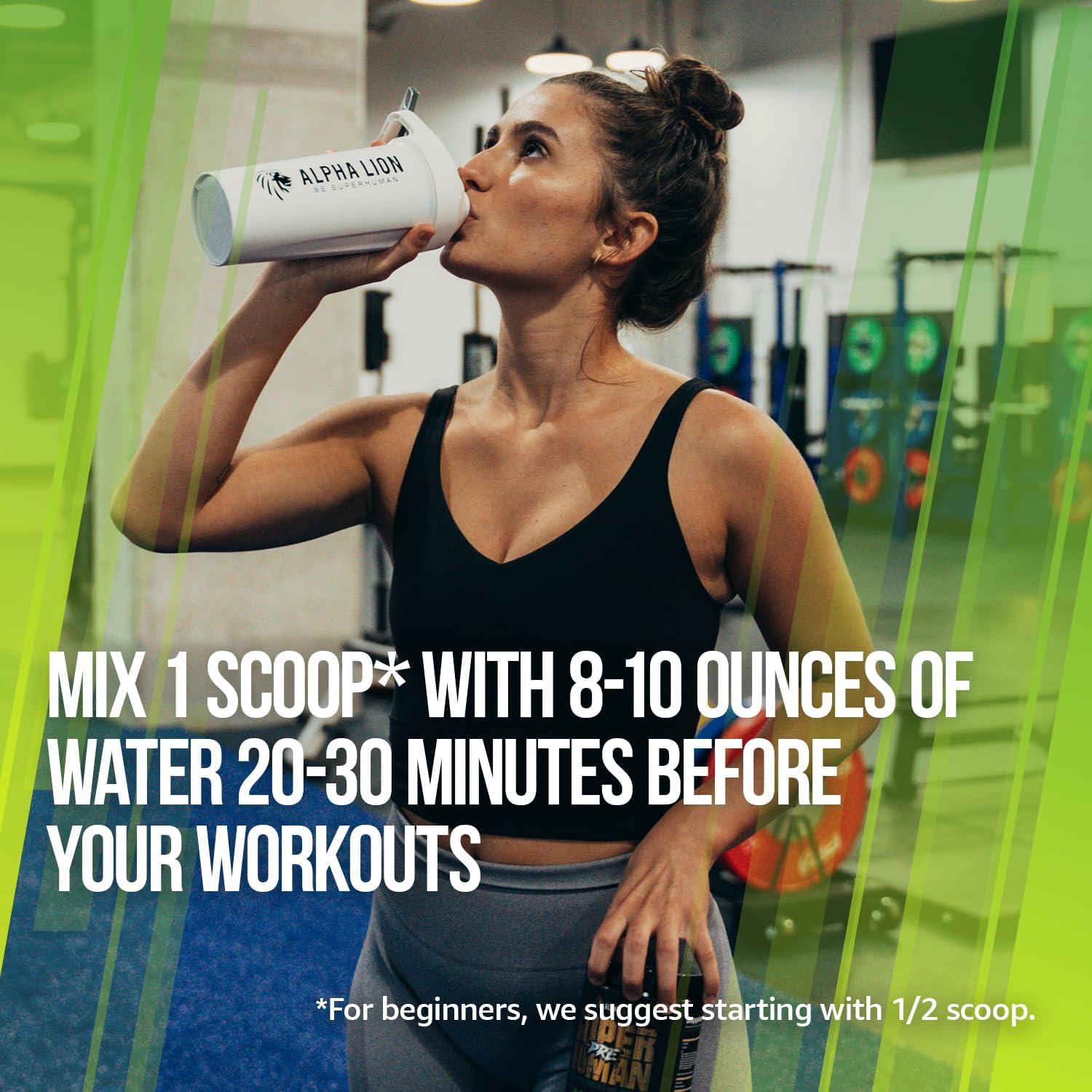 Polvo Pre Entrenamiento ALPHA LION Superhumano 21 Porciones Sabor Oso Gummy Agrio