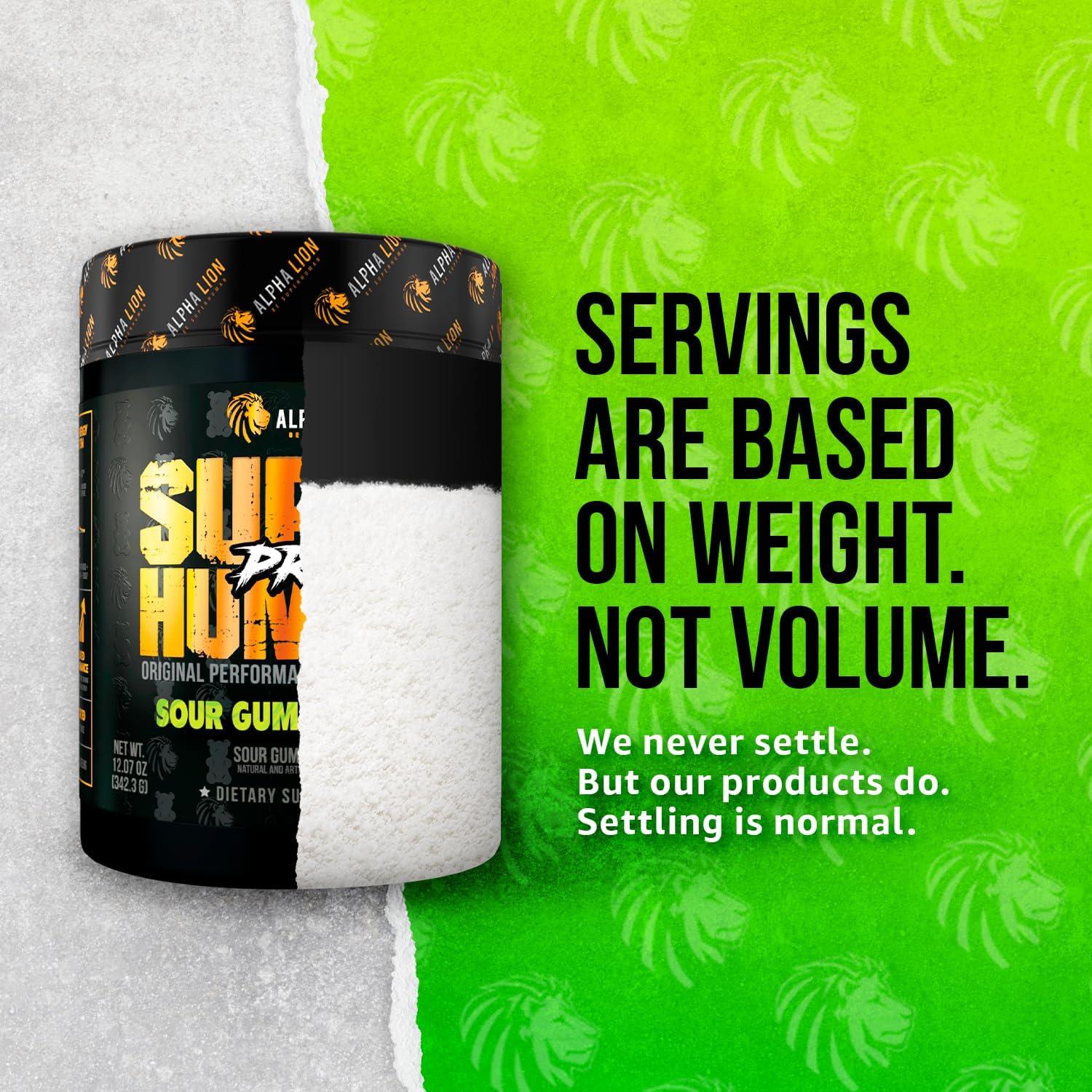 Polvo Pre Entrenamiento ALPHA LION Superhumano 21 Porciones Sabor Oso Gummy Agrio