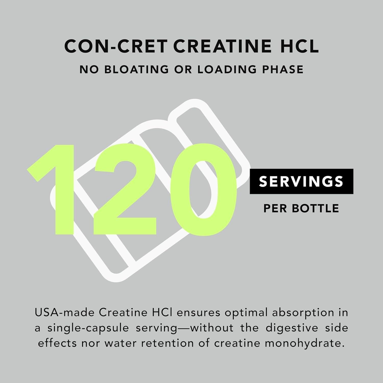 Creatina HCl AMANDEAN 120 Cápsulas - Alta Absorción y Sin Hinchazón