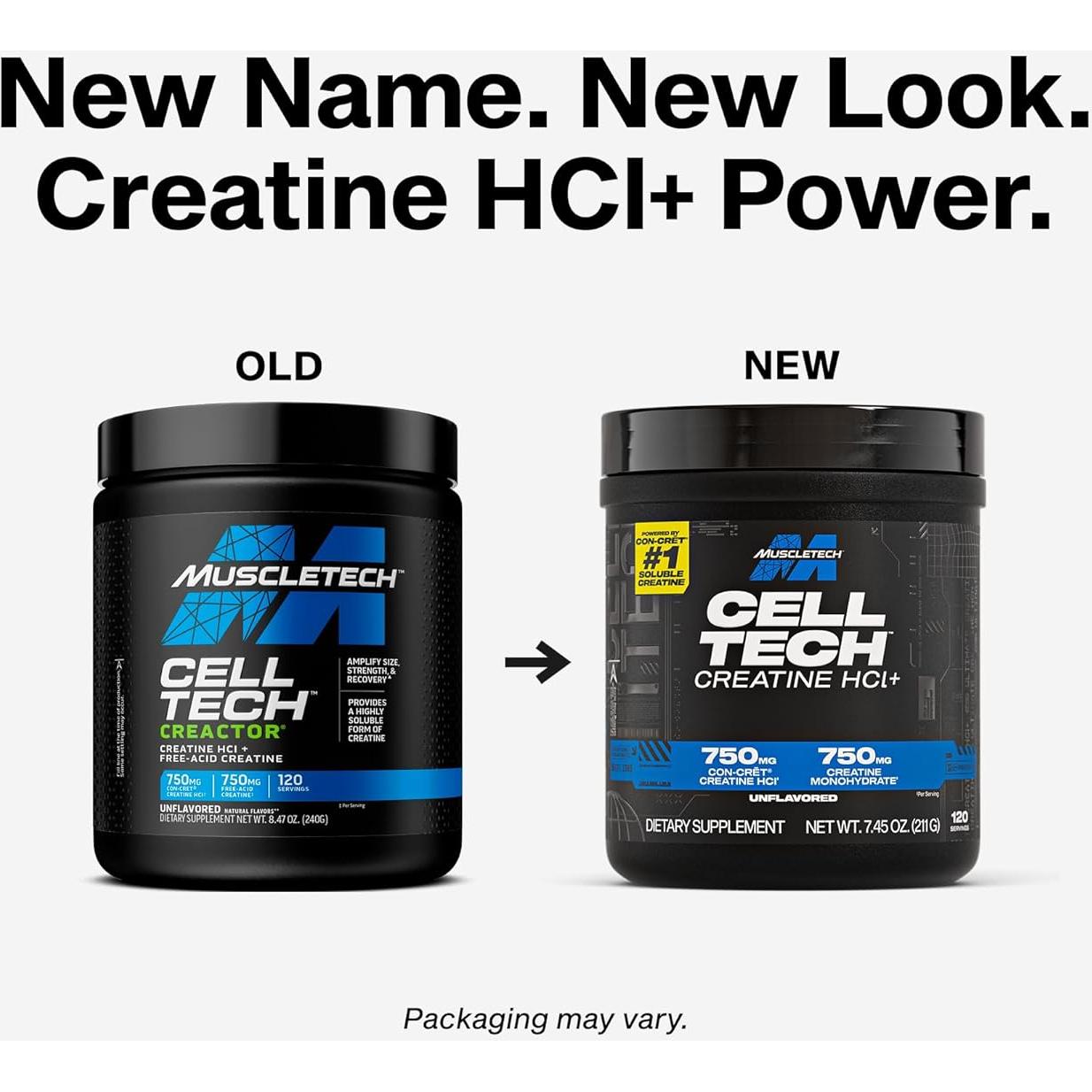 Creatina HCl MuscleTech Cell-Tech Creactor 240g Sin Sabor