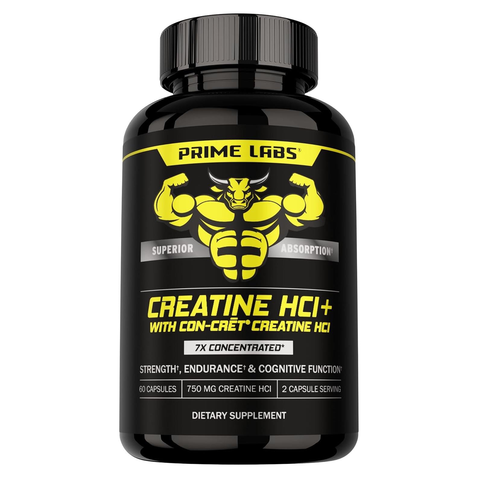 Cápsulas de Creatina HCl Prime Labs 60 Pastillas - Soporte Muscular