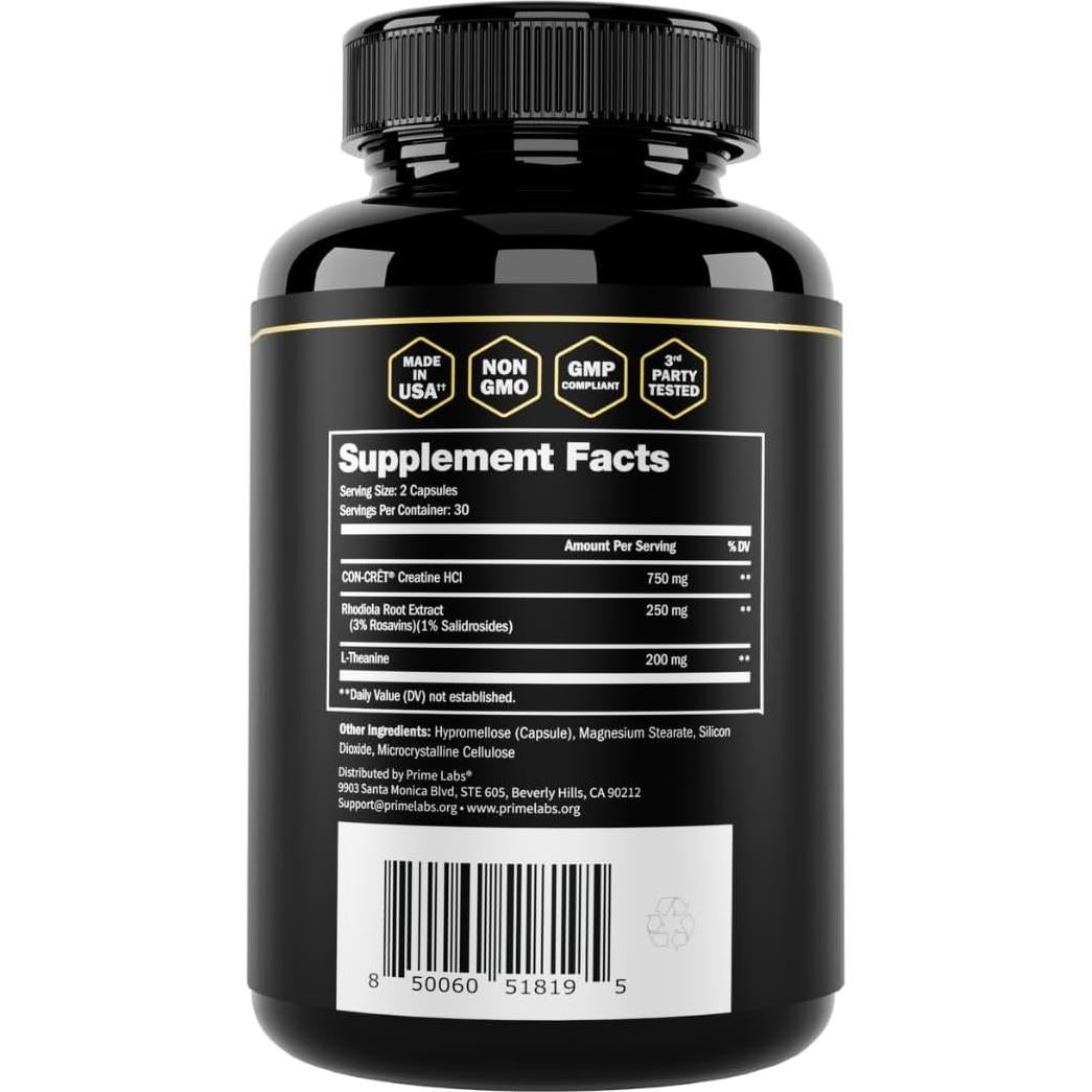 Cápsulas de Creatina HCl Prime Labs 60 Pastillas - Soporte Muscular