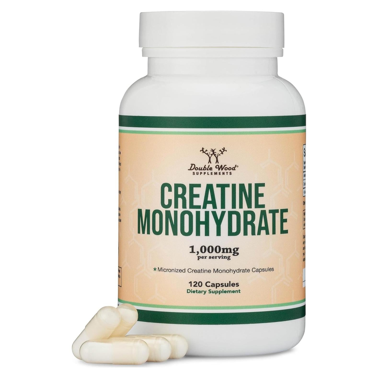 Cápsulas de Creatina Monohidratada Double Wood - 120 Unidades