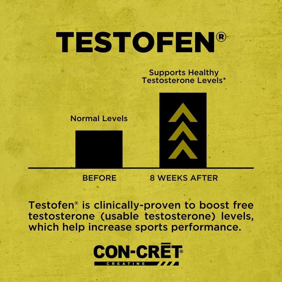 CON-CRET Creatina HCl con Testofen 60 Cápsulas Aumenta Testosterona