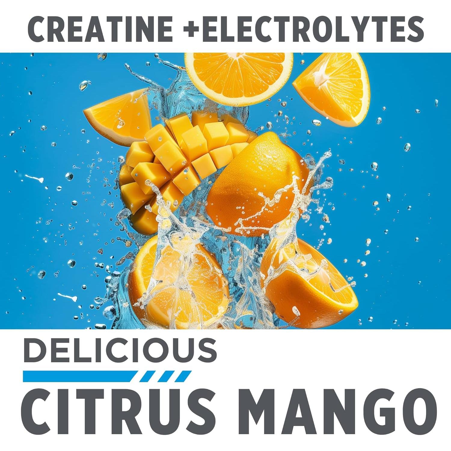 CON-CRET Creatina HCl + Electrolitos Sin Azúcar 256g - Mango Cítrico