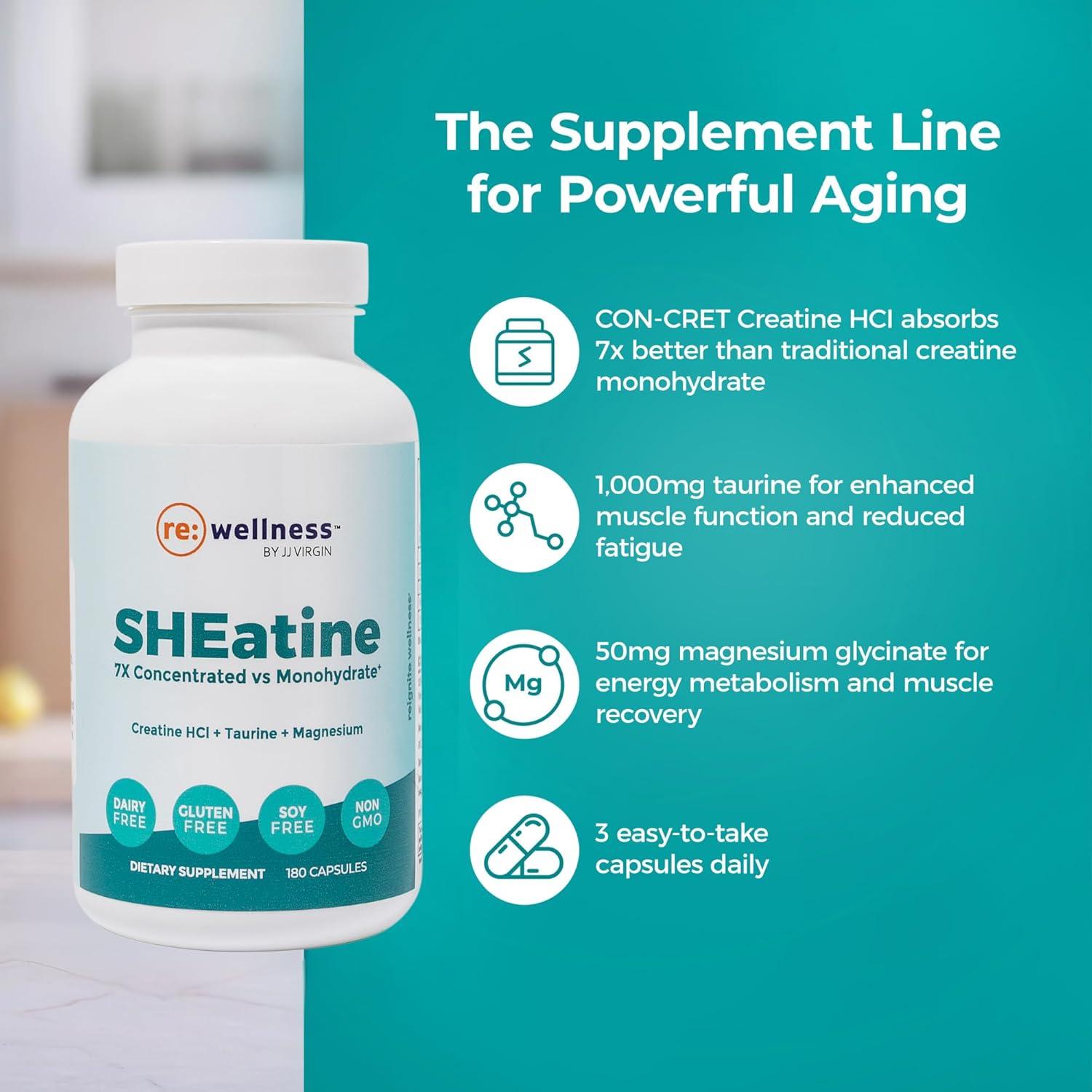 SHEatine Creatina HCL JJ Virgin | 180 Cápsulas Energéticas