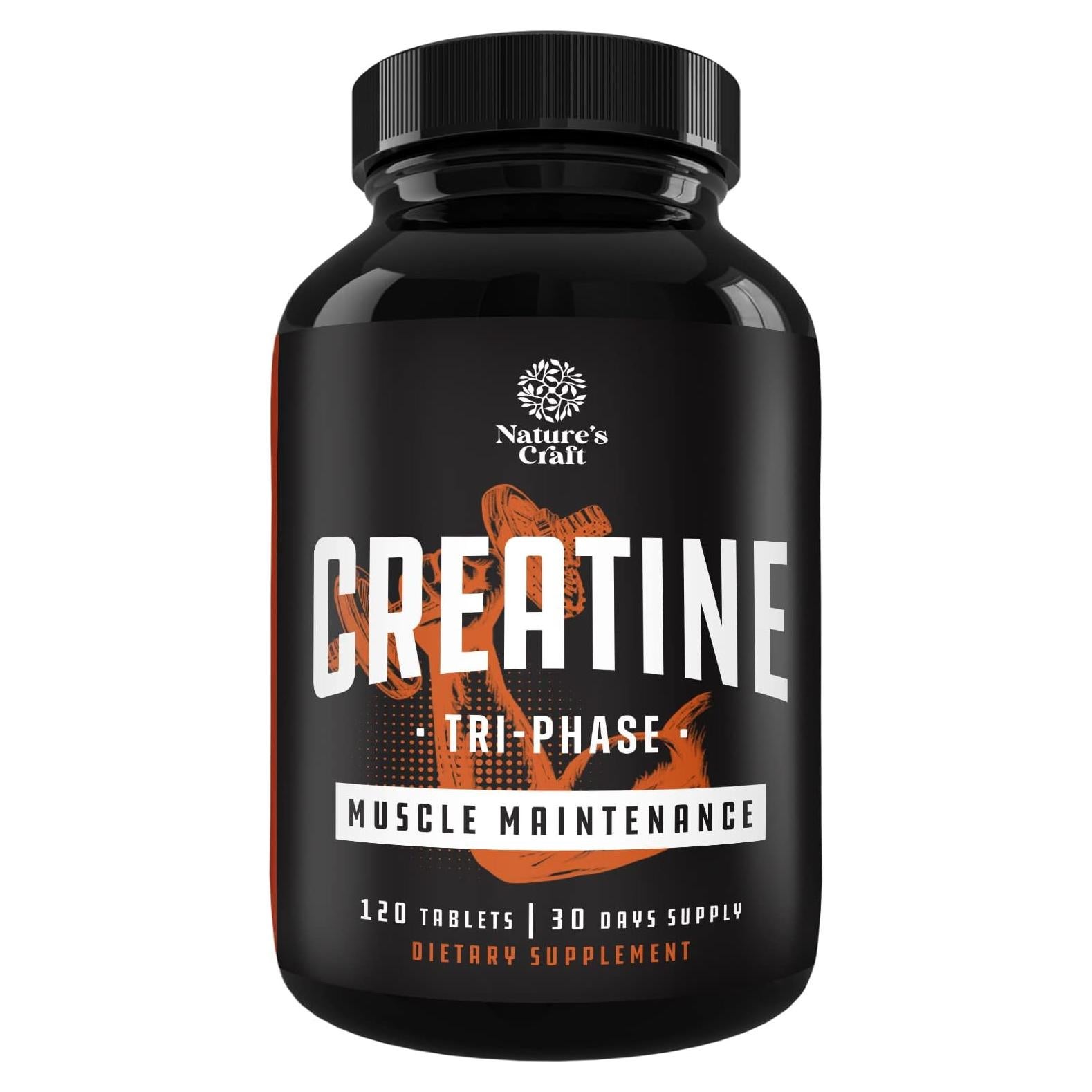 Tabletas de Creatina Tri Fase Natures Craft 120 Tabletas 300mg