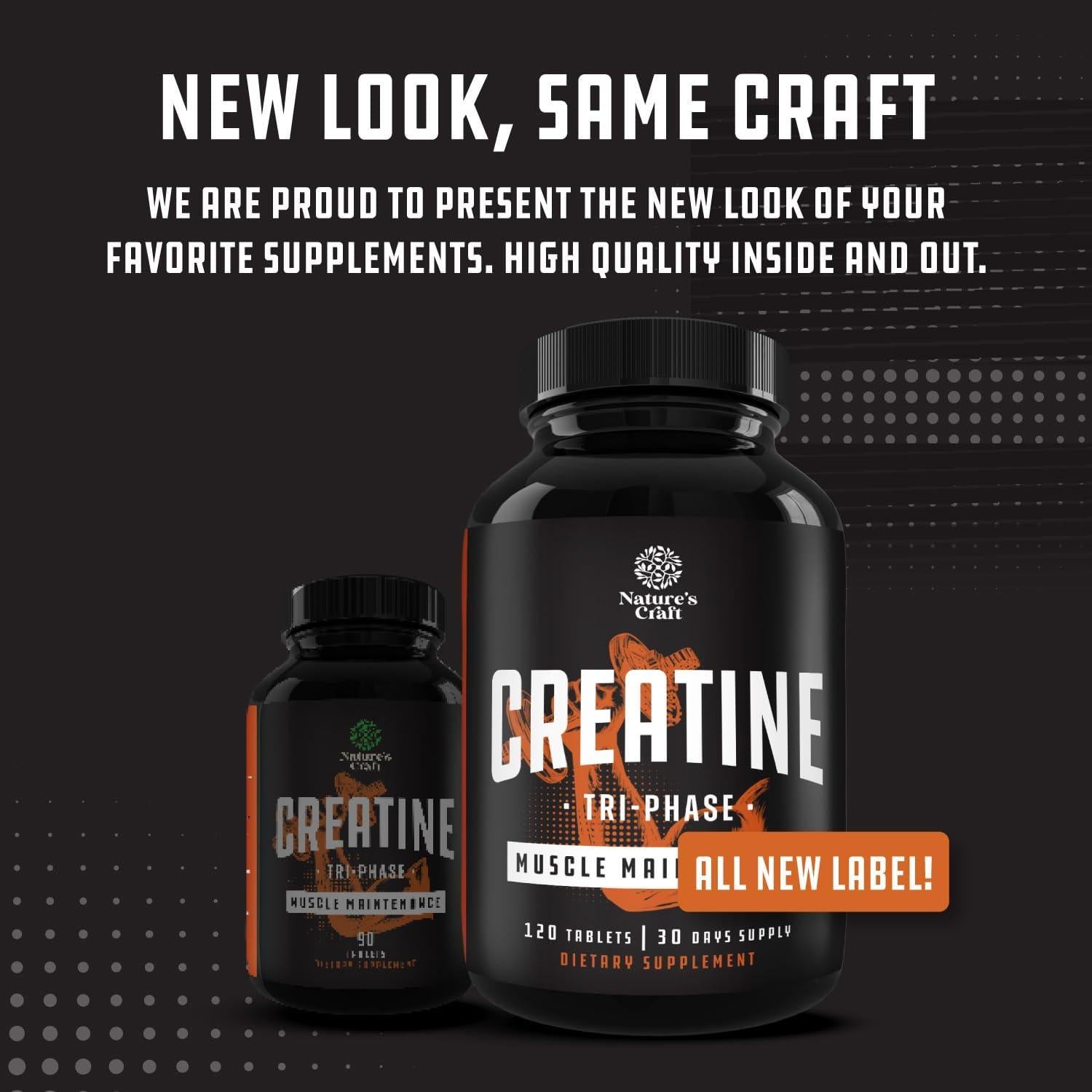 Tabletas de Creatina Tri Fase Natures Craft 120 Tabletas 300mg