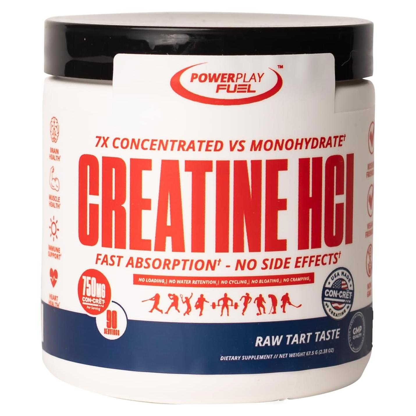 Creatina HCl en polvo PowerPlay Fuel - 90 porciones, sabor ácido