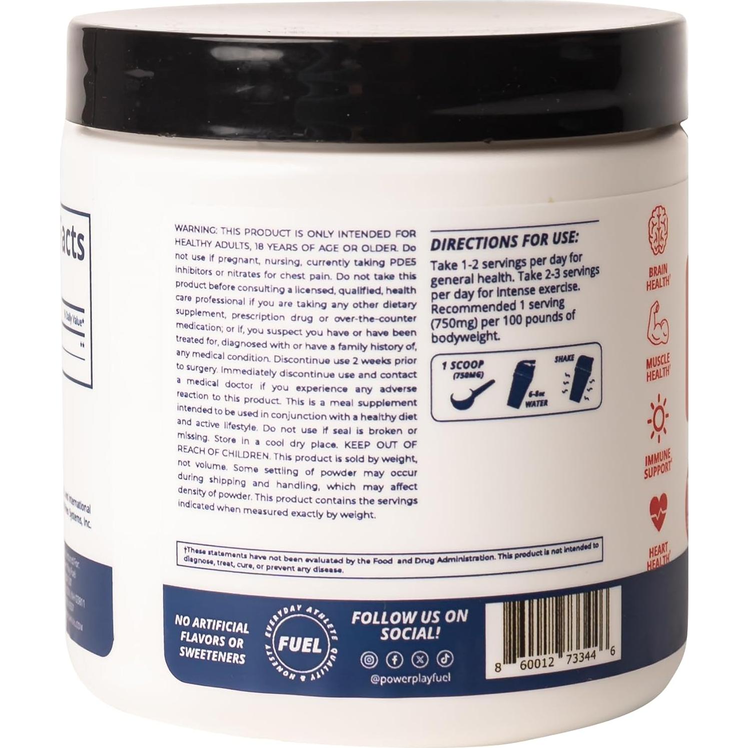 Creatina HCl en polvo PowerPlay Fuel - 90 porciones, sabor ácido