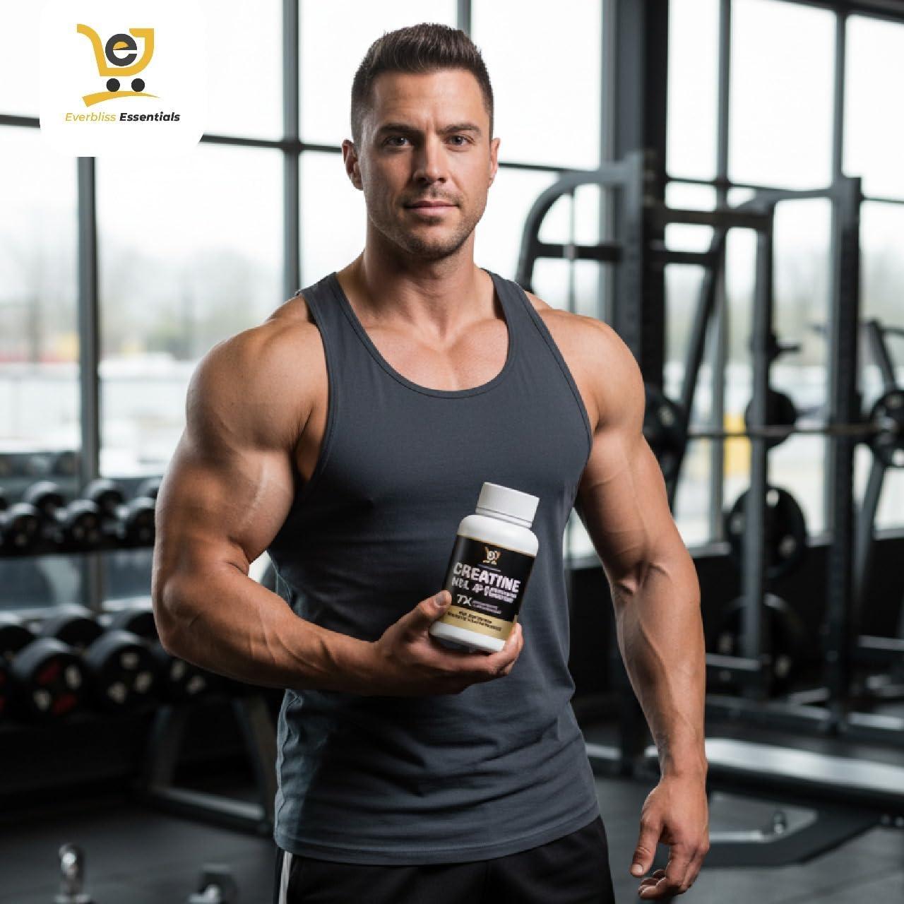 Creatina HCL 750mg Everbliss - Suplemento Vegano 60 Cápsulas