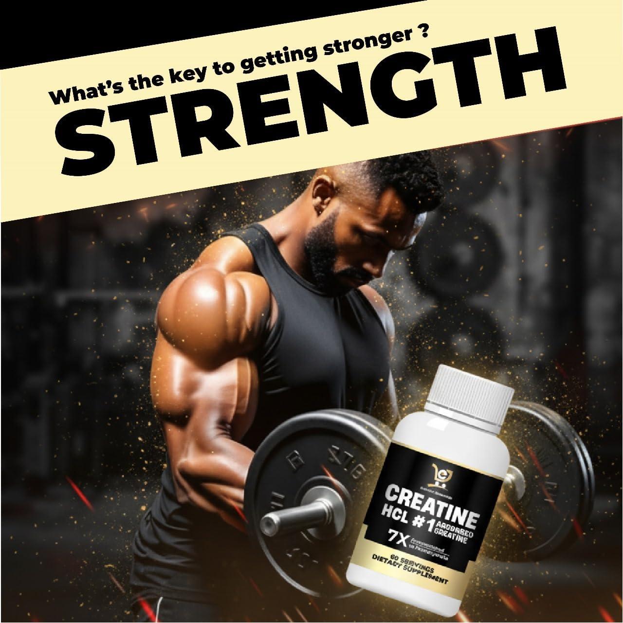 Creatina HCL 750mg Everbliss - Suplemento Vegano 60 Cápsulas