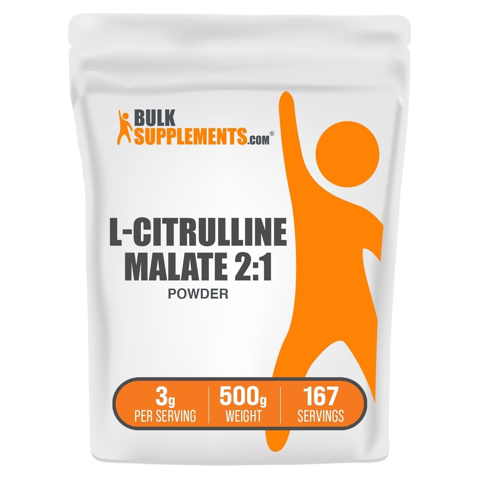 L-Citrulina Malato 2:1 BulkSupplements 500g - Aumento de Energía
