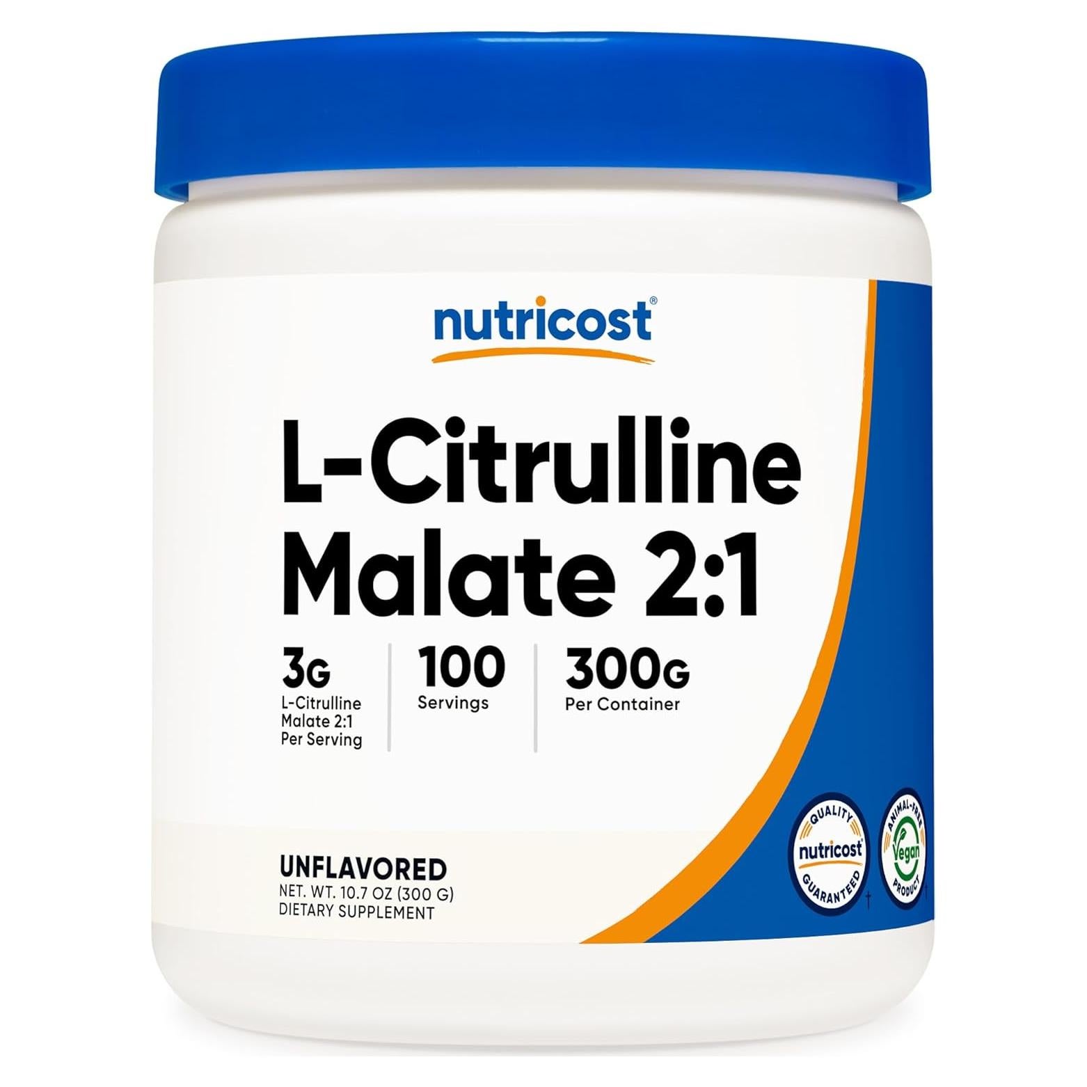 L-Citrulina Malato 2:1 Nutricost 300g Sin Sabor